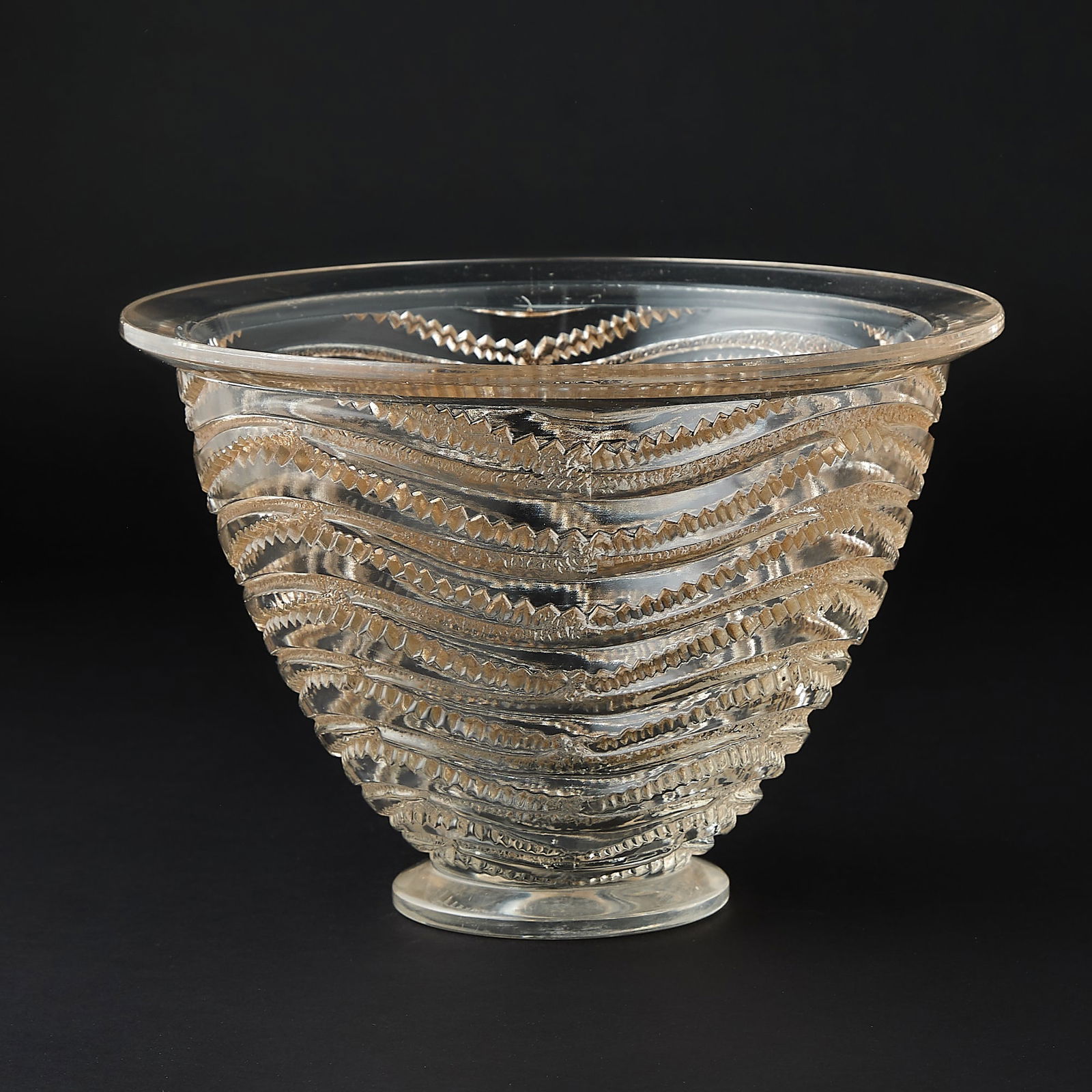Lalique Molded and Frosted Glass Vase: Annecy (1 of 4)