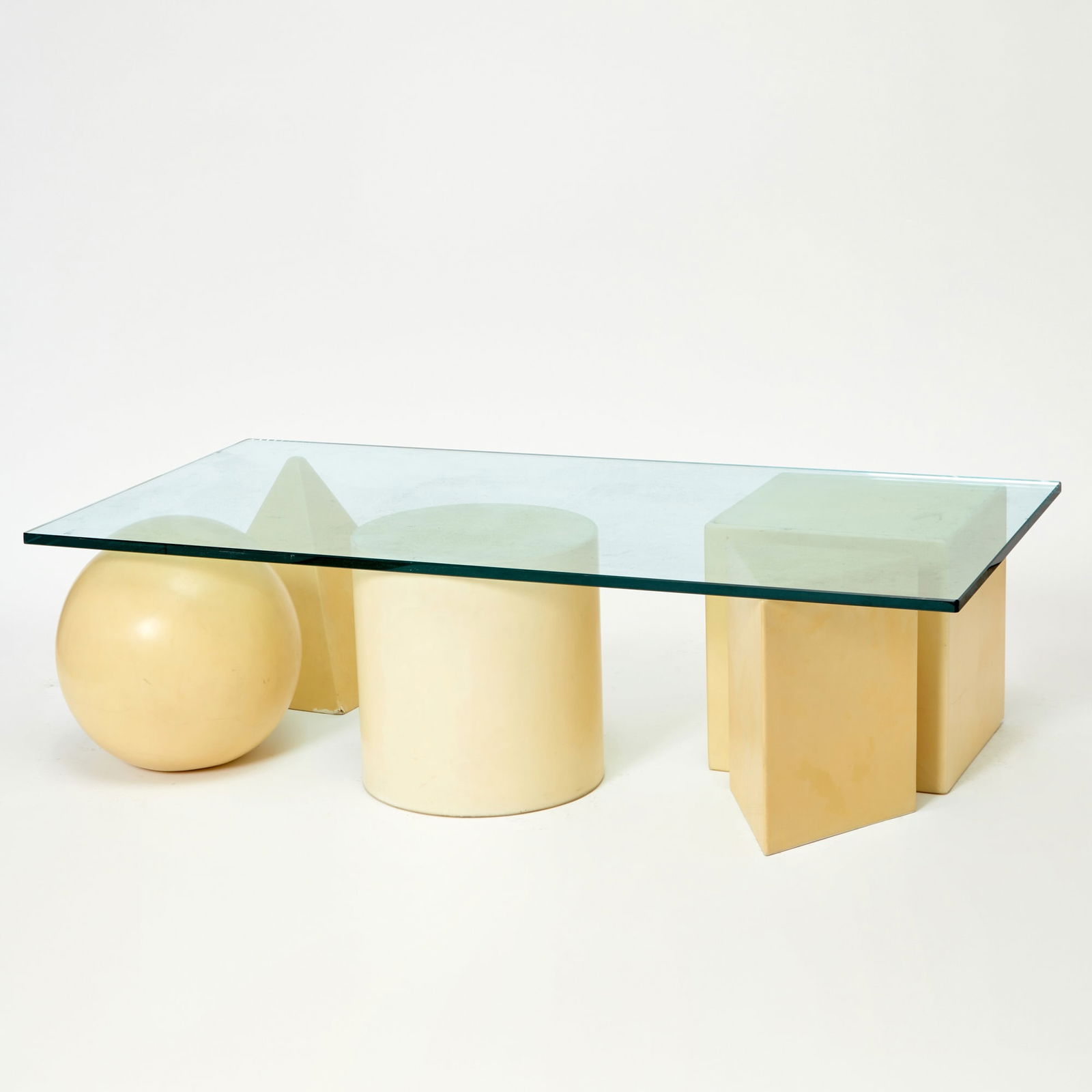 Memphis Style Coffee Table in Five Parts: After Lella and Massimo Vignelli, last quarter 20th century Height 16 1/2 inches, width 60 inches, depth 30 inches.