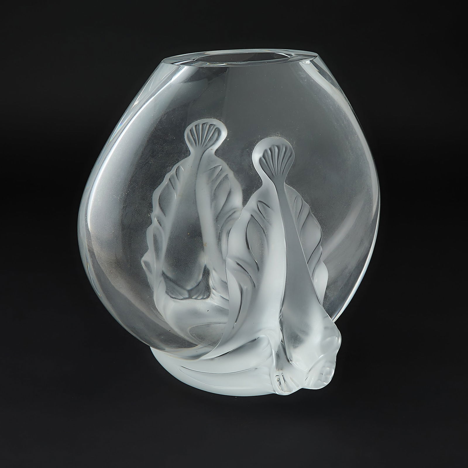 Lalique Molded and Frosted Glass Vase: Garance (1 of 5)