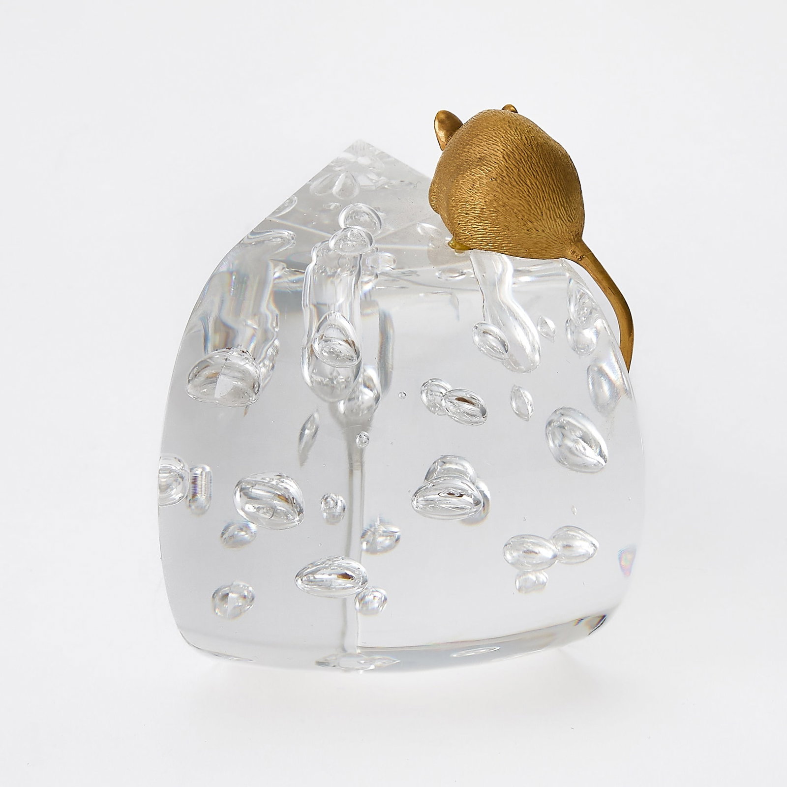 Steuben 18K Gold and Glass Mouse and Cheese - 4