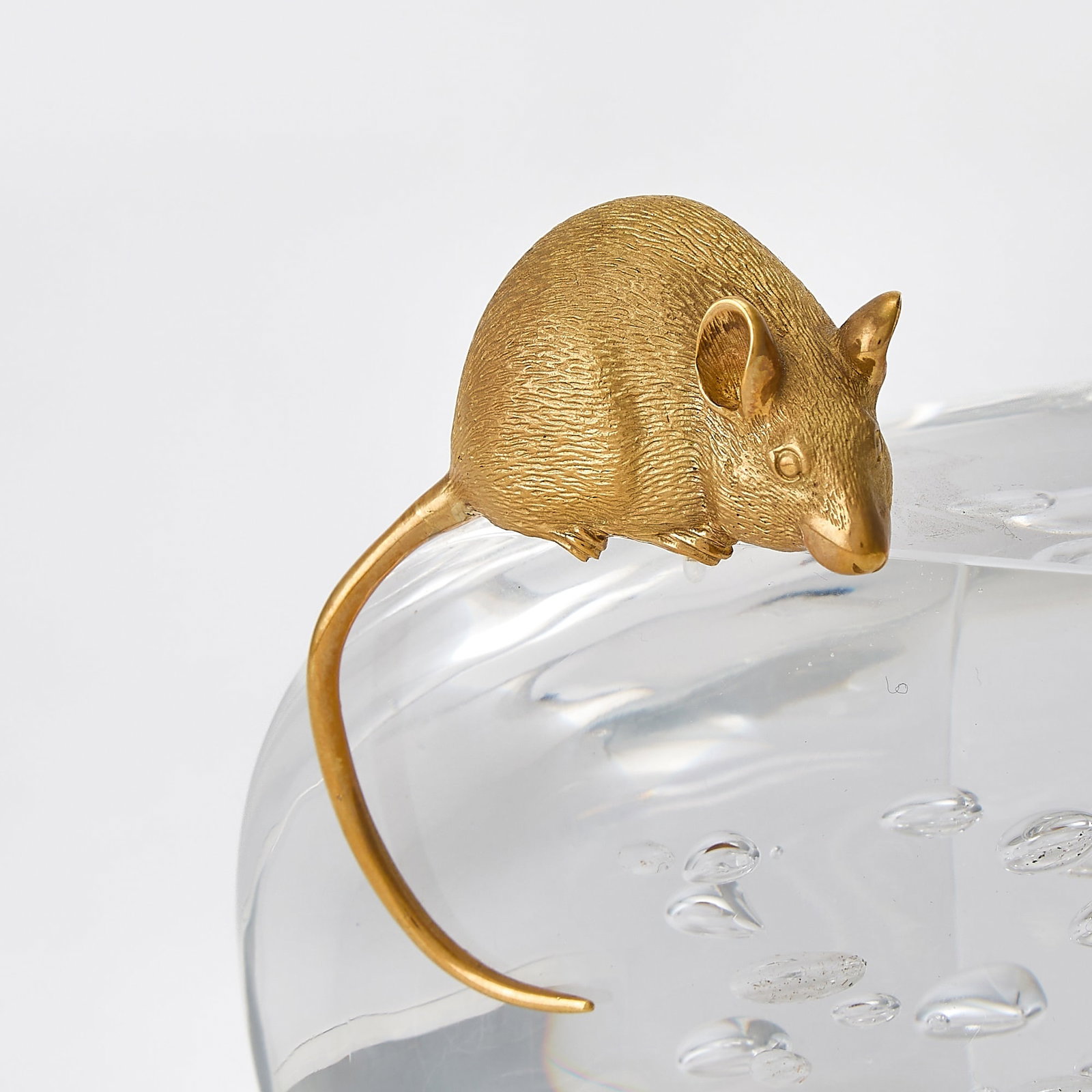 Steuben 18K Gold and Glass Mouse and Cheese - 6