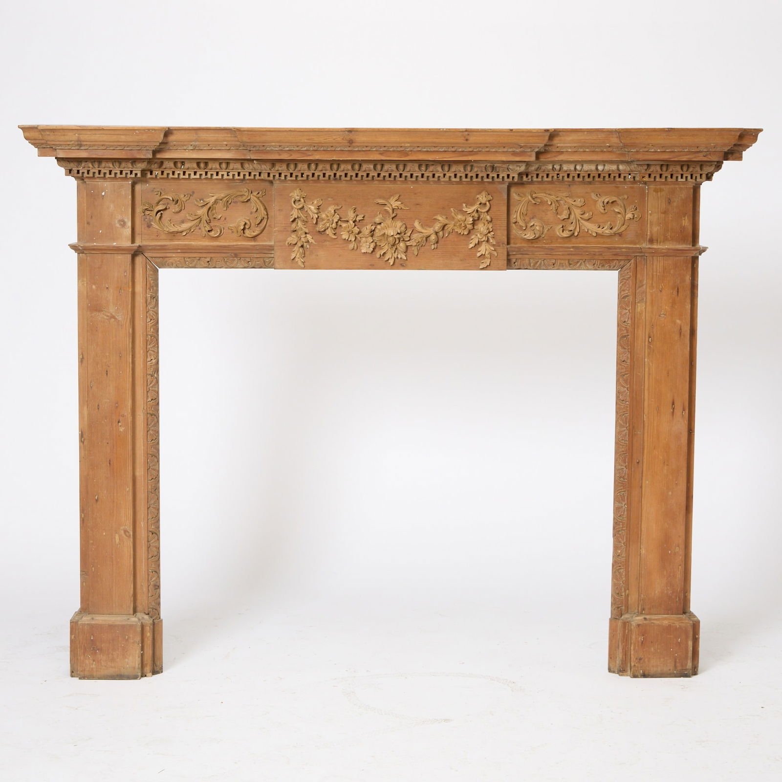 Neoclassical Style Pine Fireplace Mantel - 2