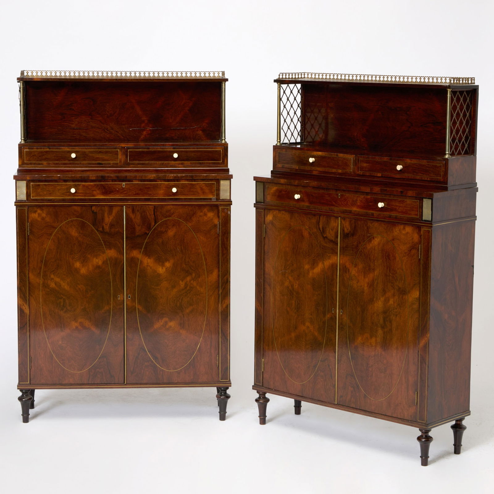 Pair of Neoclassical Rosewood Side Cabinets (1 of 5)