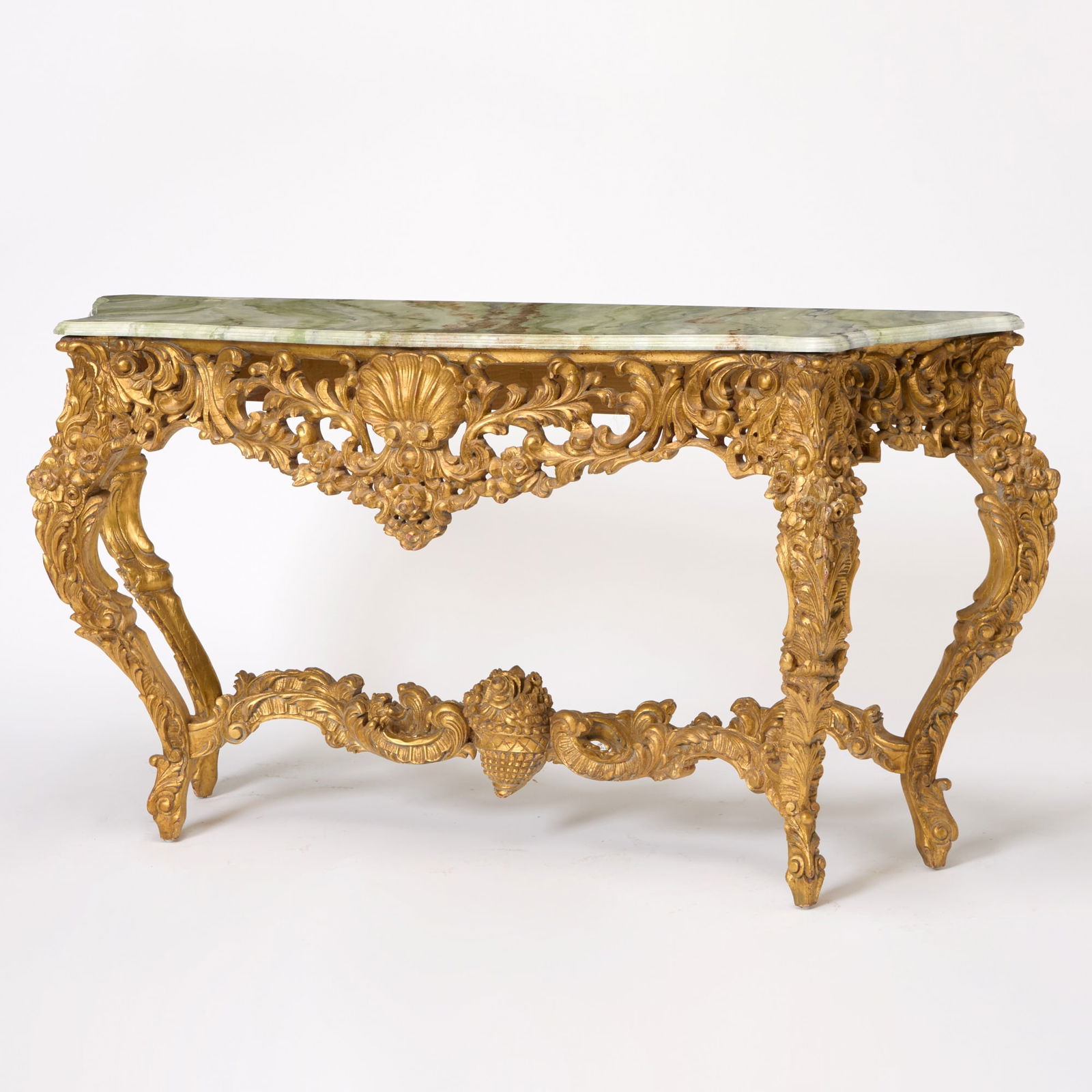 Louis XV Style Faux Marble Top Giltwood Console (1 of 6)