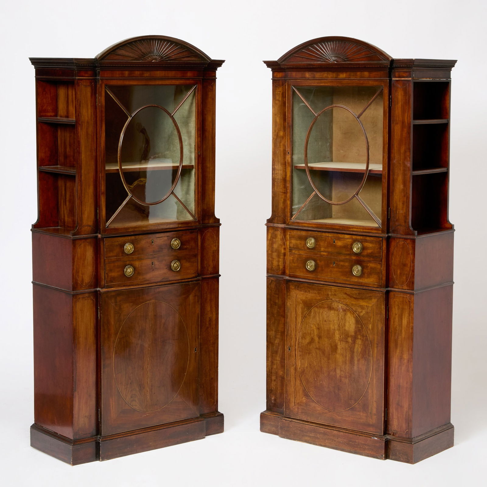 Pair of George III Inlaid Mahogany Cabinets (1 of 7)