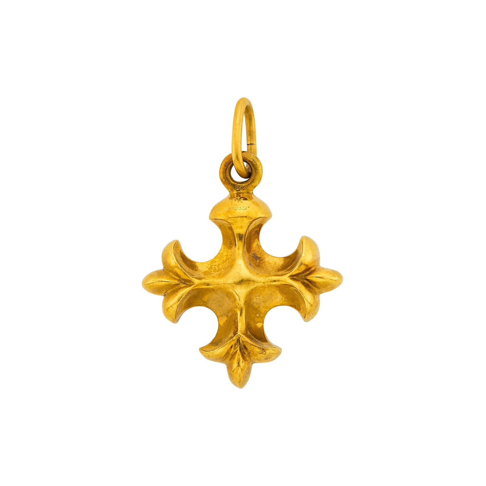 Cartier Gold Cross Pendant: 18 kt., signed Cartier, no. 2CJ10, ap. 20.3 dwts. 1 3/4 (including pendant loop) x 1 3/16 inches.