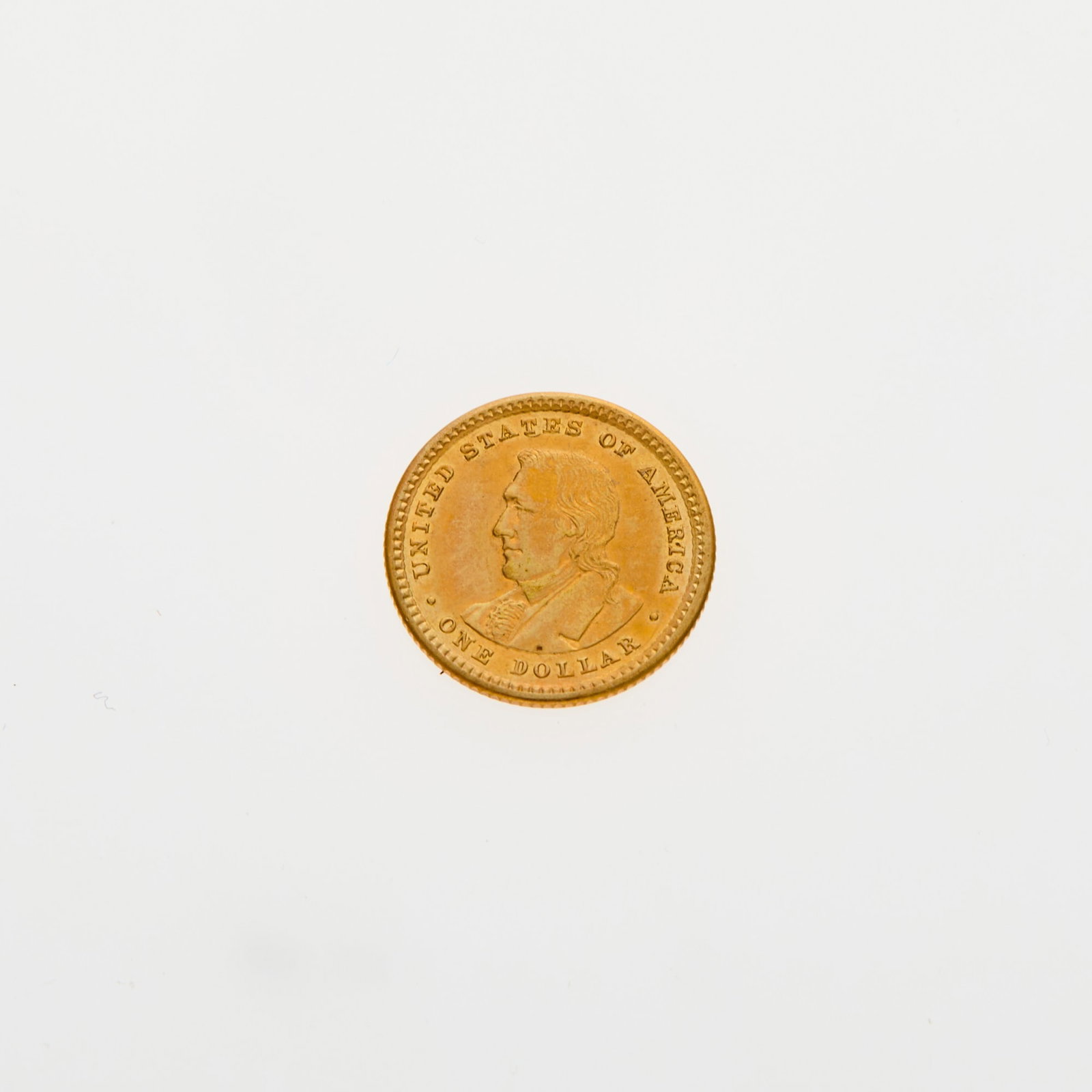 United States. 1905 Lewis & Clark Commemorative Gold Dollar. About Uncirculated.: Minor hairlines. A sharp, attractive example on the upper end of the About Uncirculated range. PCGS #: 7448; NGC ID#: BYLG. Fineness: .0900 AGW: 0.0484 oz.