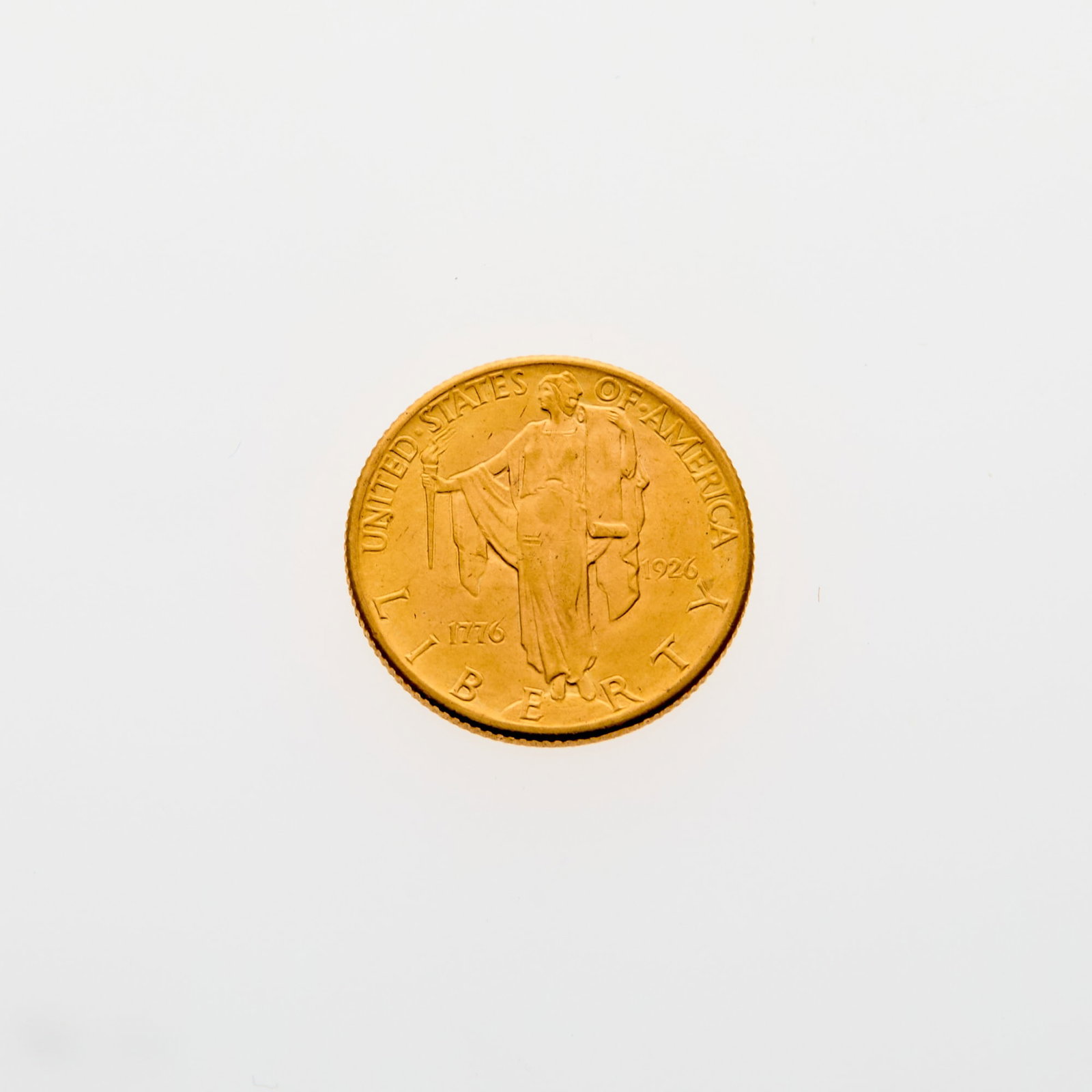 United States. 1926 Sesquicentennial Commemorative Gold $2.50. Uncirculated.: A sharply-struck, lustrous example of the latter commemorative quarter eagle. In 1926, the United States Mint produced a silver half dollar and gold $2.50 commemorating the sesquicentennial. A type ap