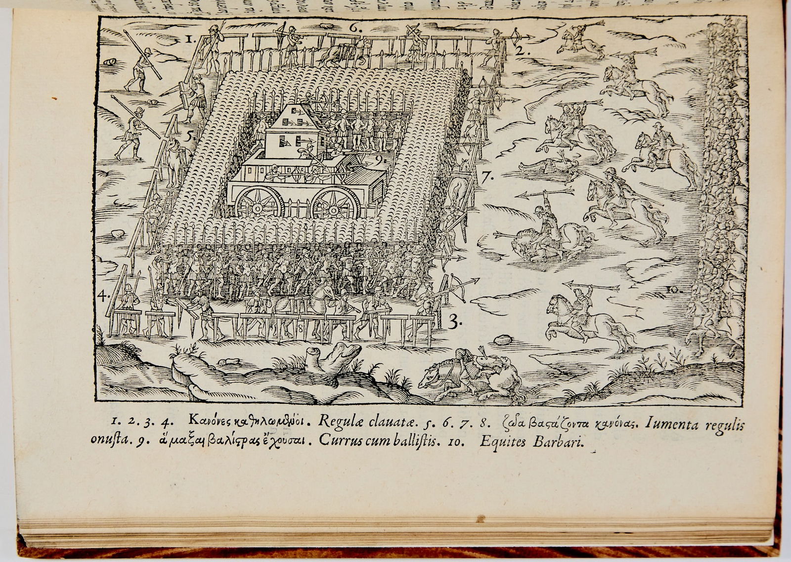 The editio princeps in Greek of Onosander's Strategikos: ONOSANDER Onosandri strategicus. Sive De Imperatoris Institutione. Paris: Etienne Prévosteau apud Abraham Saugrain & Guillaume des Rues, 1599 [December 1598]. First edition; the editio prince