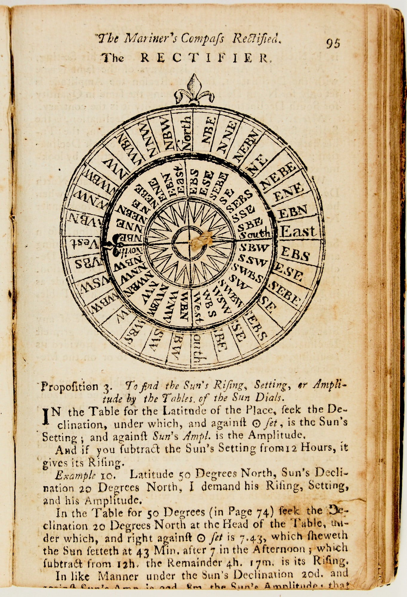 A popular 18th century mathematics work, with a volvelle: [MATHEMATICS] WAKELY, ANDREW. The Mariner's Compass Rectified. London: Printed for Mount and Page, 1787. 272.pp; collates complete. Contemporary brown sheep, rebacked with original spine laid down,