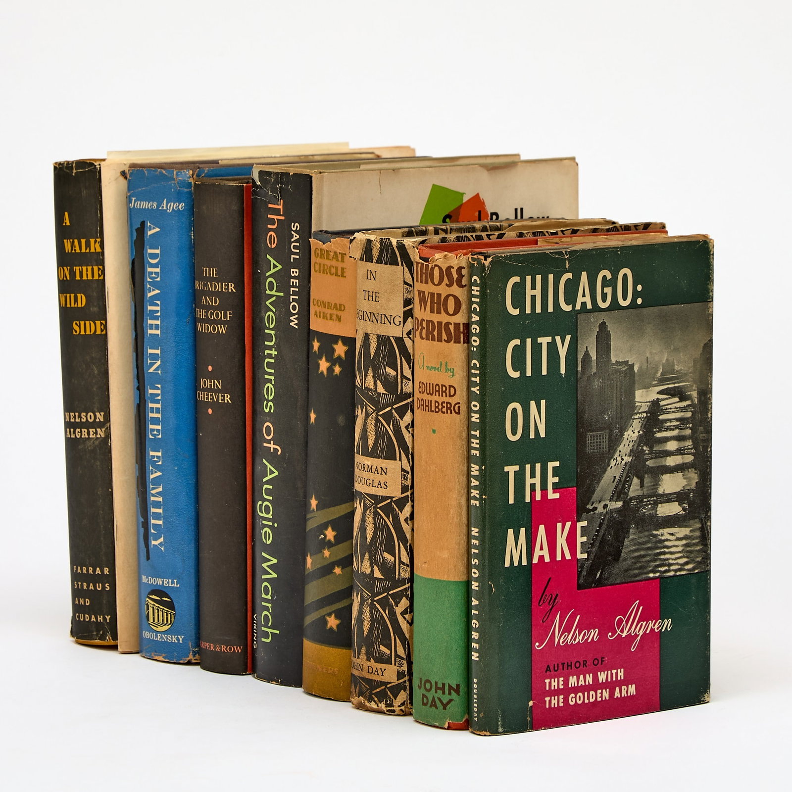 A miscellany of modern American literature, including first editions: [AMERICAN LITERATURE] 9 titles. Comprising: [BELLOW, SAUL]. Adventures of Augie March. New York: Viking, 1953. First edition. Publisher's cloth, in dust jacket; [AGEE, JAMES]. A Dea