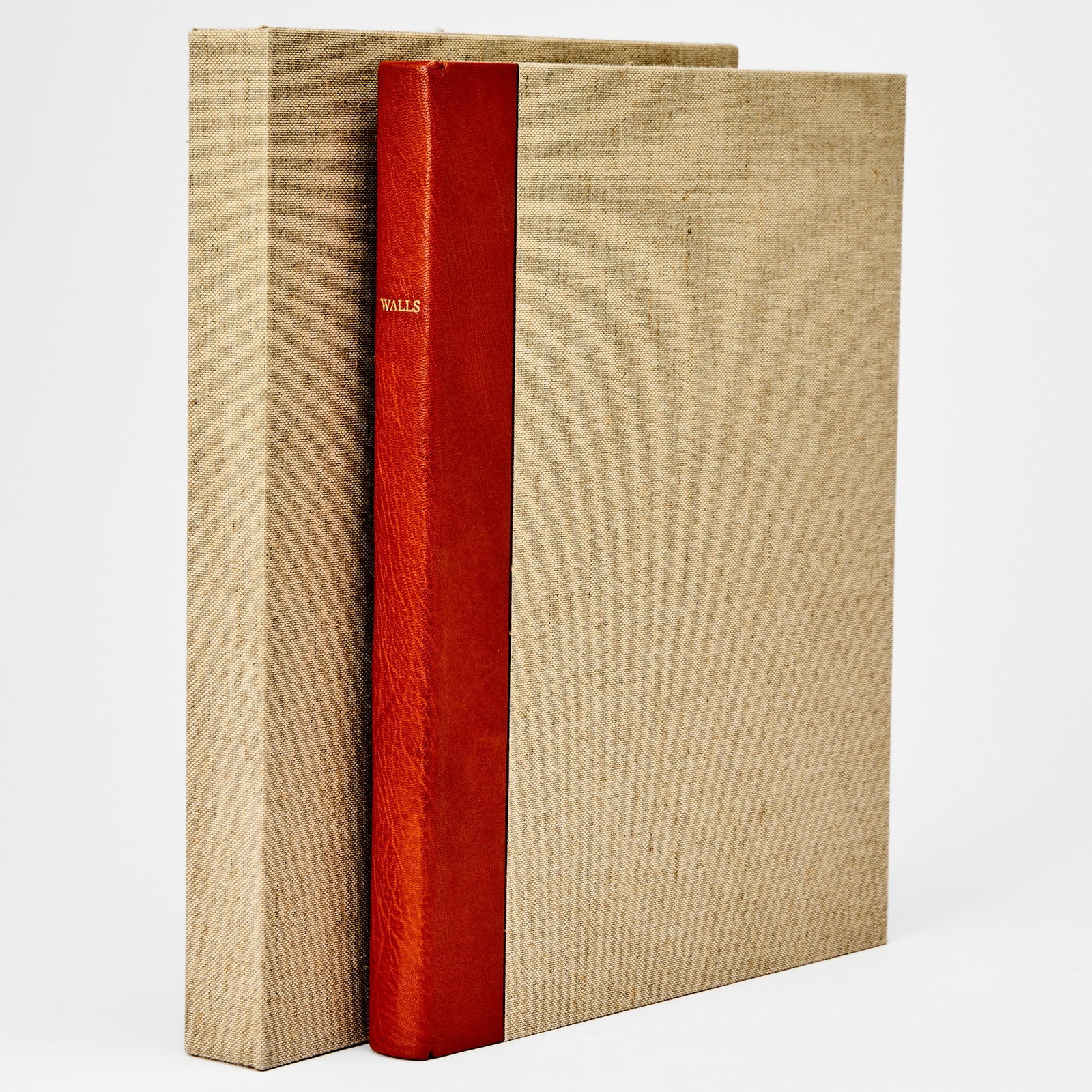 Tom Killion's classic California private press book, illustrated with woodcuts: [QUAIL PRESS] KILLION, TOM. Walls. A Journey Across Three Continents. Santa Cruz, Ca.: The Quail Press, 1990. Copy 36 of 131 printed, signed by Tom Killion in the colophon. Publisher's quarter red mor