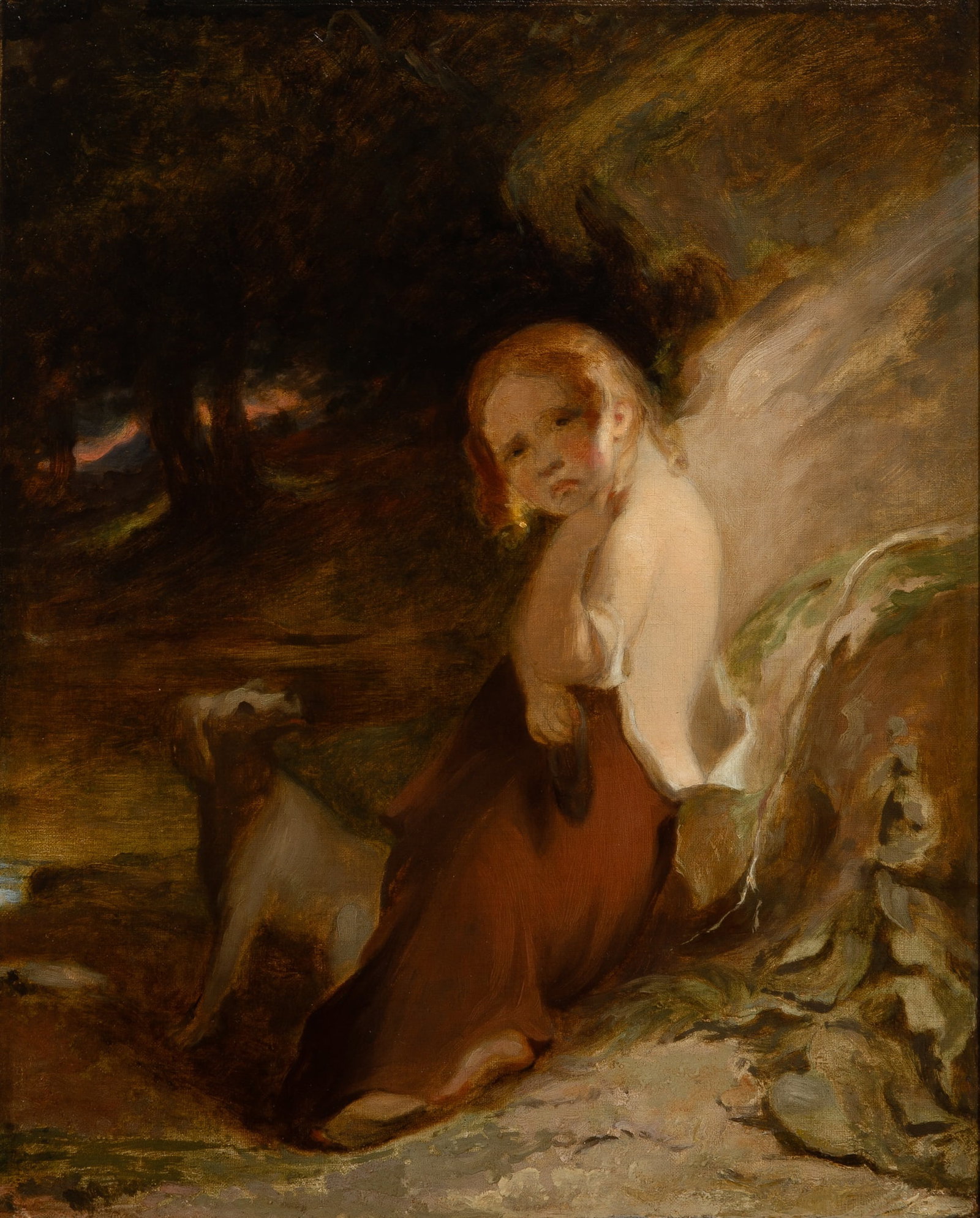 Thomas Sully: American 1783-1872 Lost Child, 1867 Signed, titled, dated and inscribed “Lost Child”/ Copied from a former/ Picture/ TS 1867 on the reverse Oil on canvas 21 x 17 inchesLiterature: The