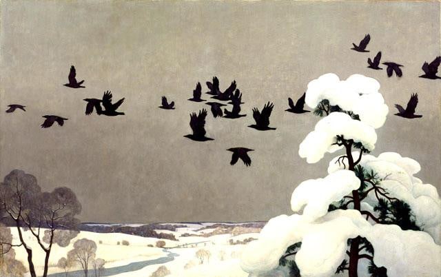Newell Convers Wyeth: American, 1882-1945Crows in Winter, 1941Oil on canvas91 5/8 x 145 7/8 inchesLiterature:The Days of the Pilgrims Live Again in Our Murals, The Home Office (publication of Metropolitan Life Insur
