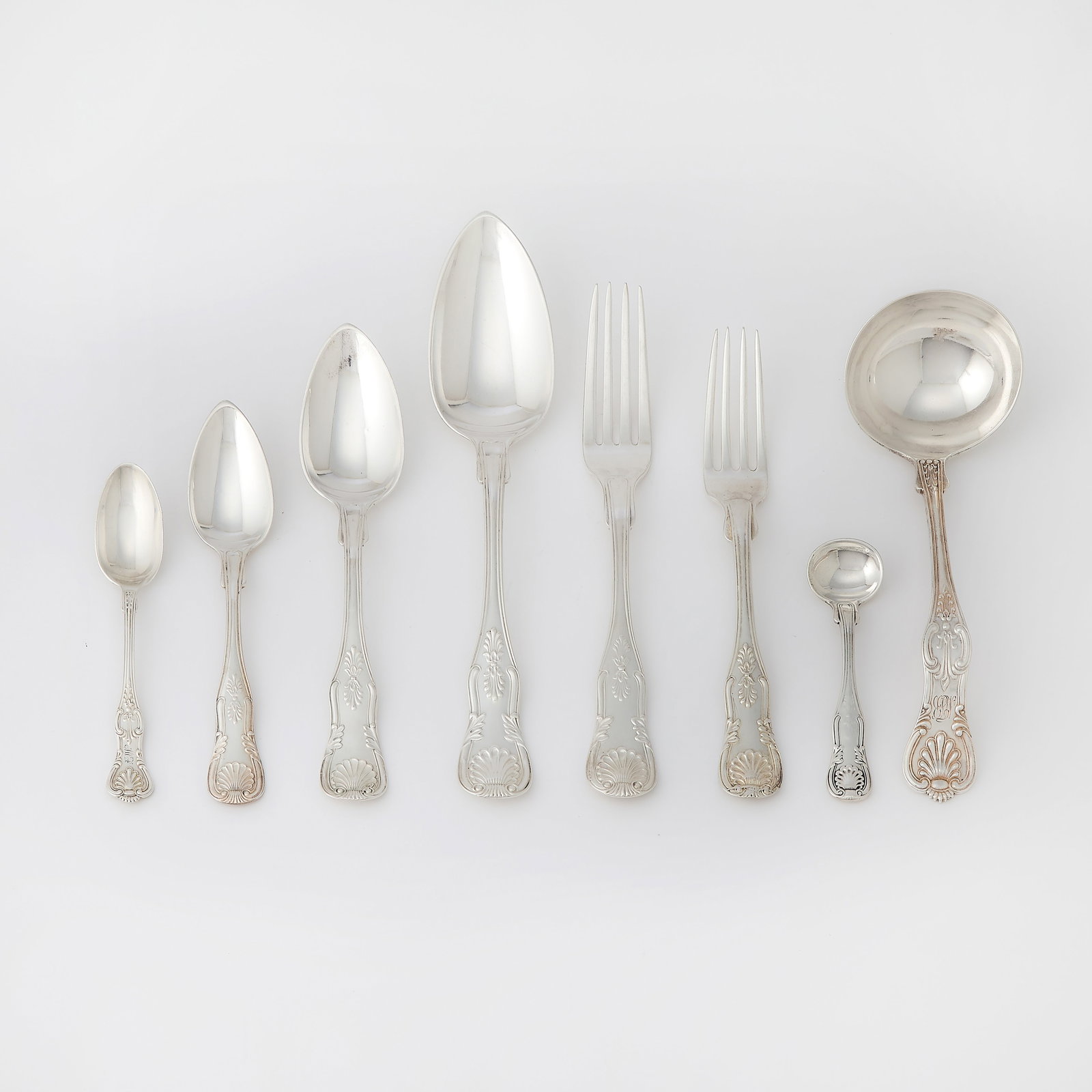 Assembled American Silver "King's" Pattern Flatware Service (1 of 4)