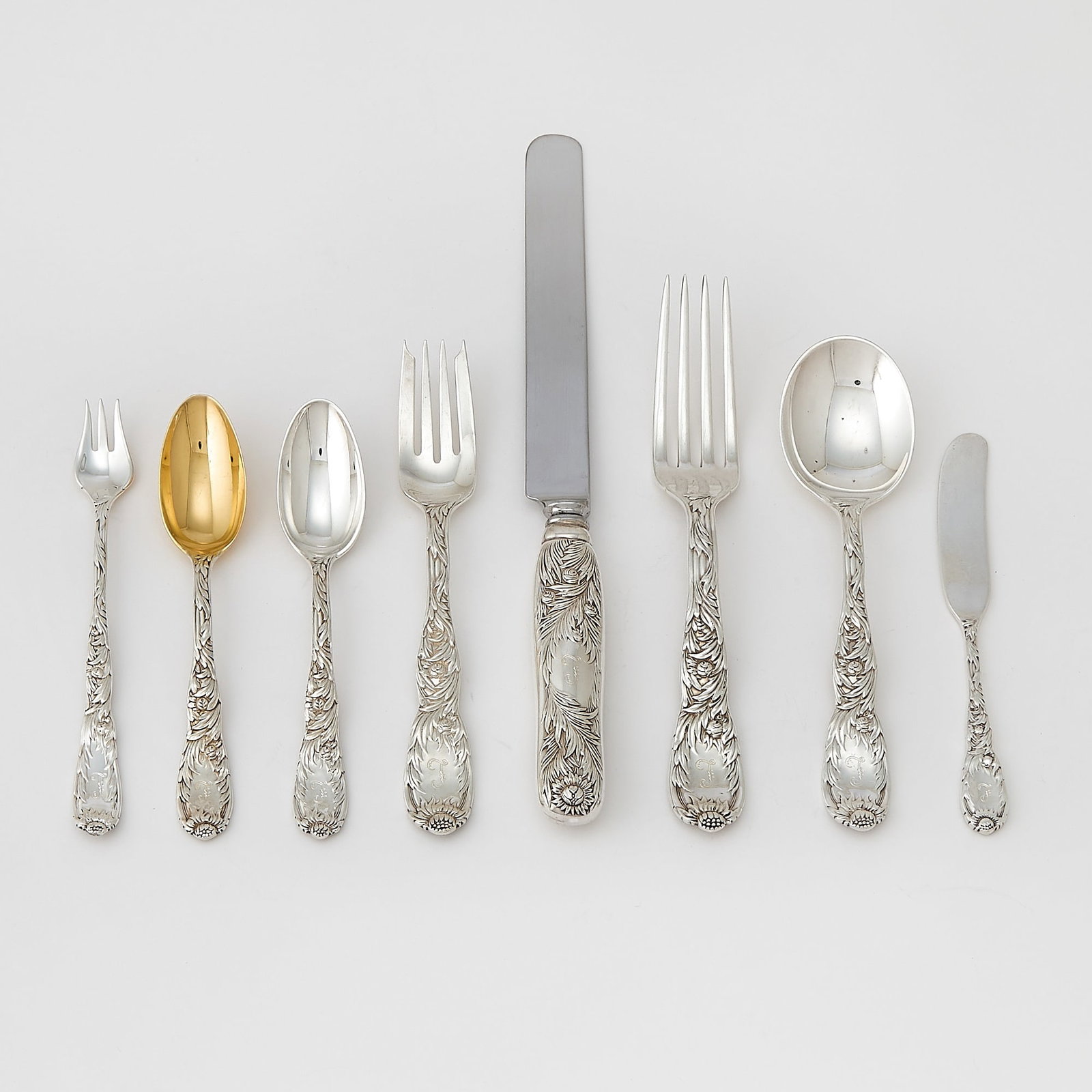 Tiffany & Co. Sterling Silver "Chrysanthemum" Pattern Flatware Service (1 of 6)