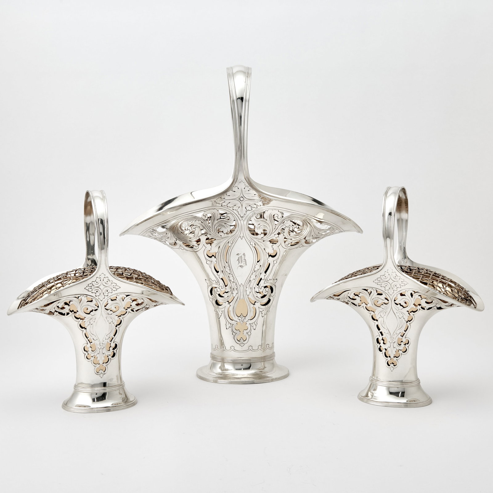 Set of Three Tiffany & Co. Sterling Silver Centerpiece Baskets (1 of 3)