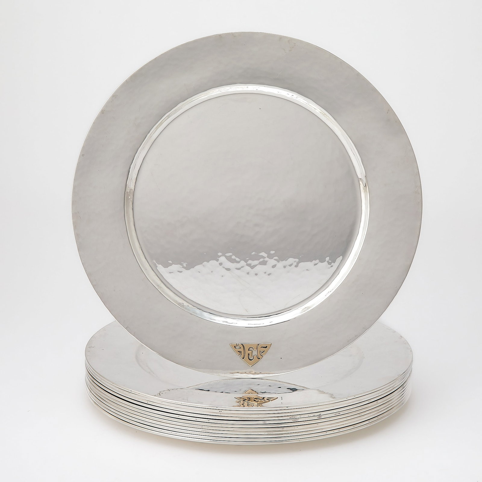 Set of Twelve Lebolt Sterling Silver Dinner Plates (1 of 4)