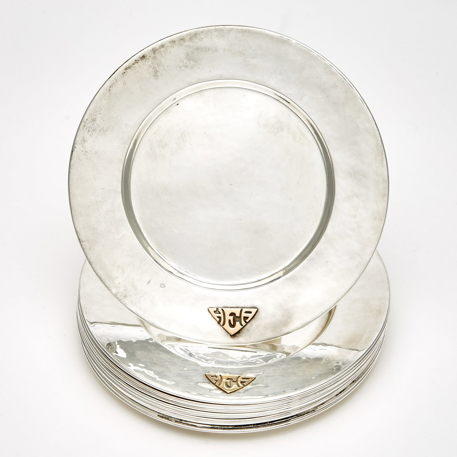 Set of Twelve Lebolt Sterling Silver Bread Plates (1 of 4)