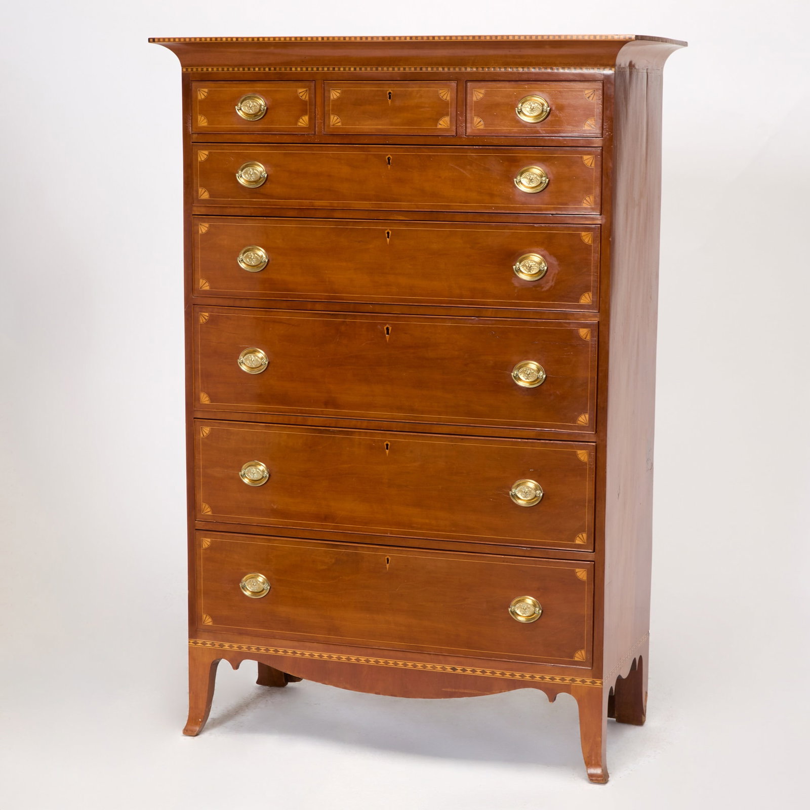 Federal Inlaid Cherry Butler’s Tall Chest (1 of 7)