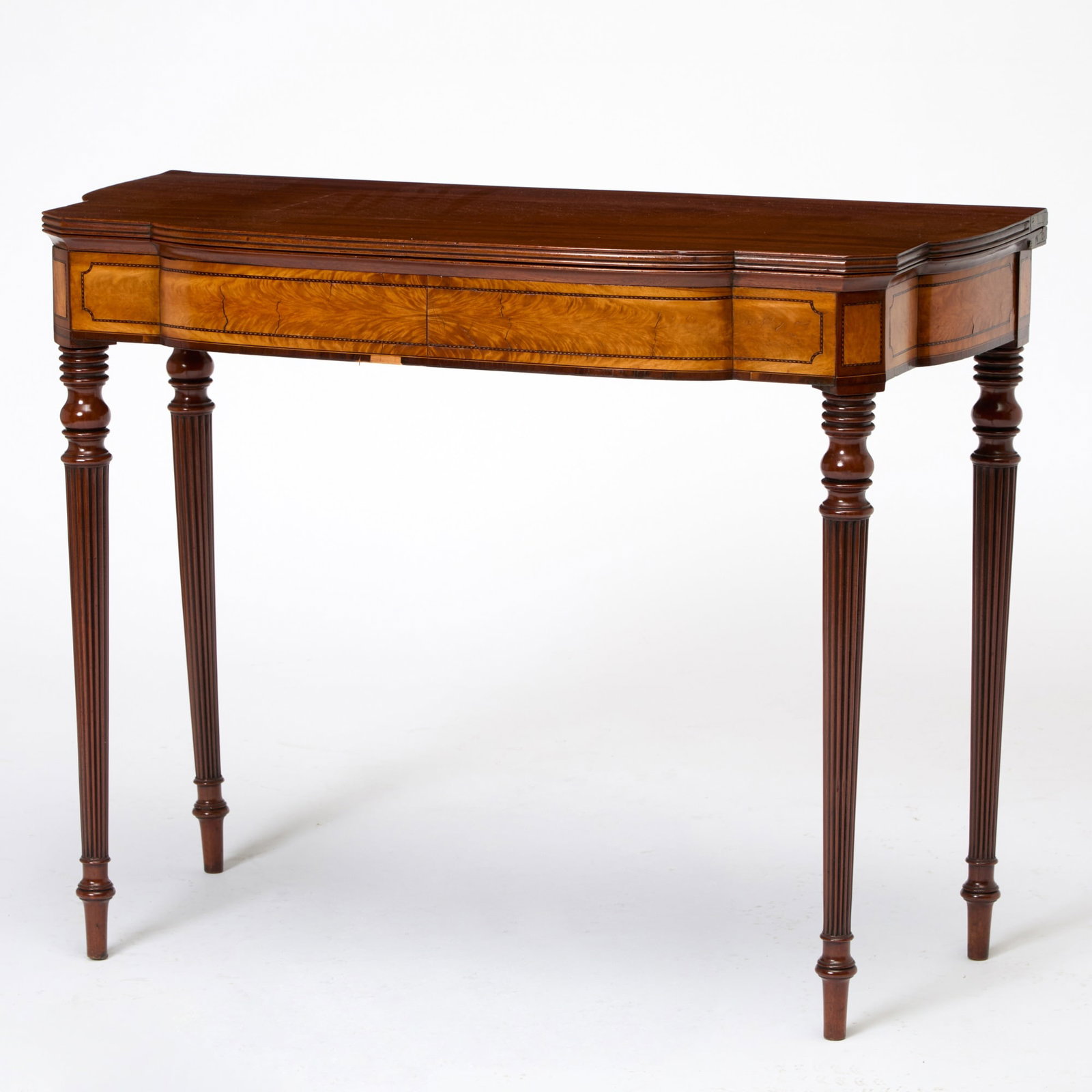 Federal Mahogany and Birch Inlaid Fold-Over Games Table (1 of 6)