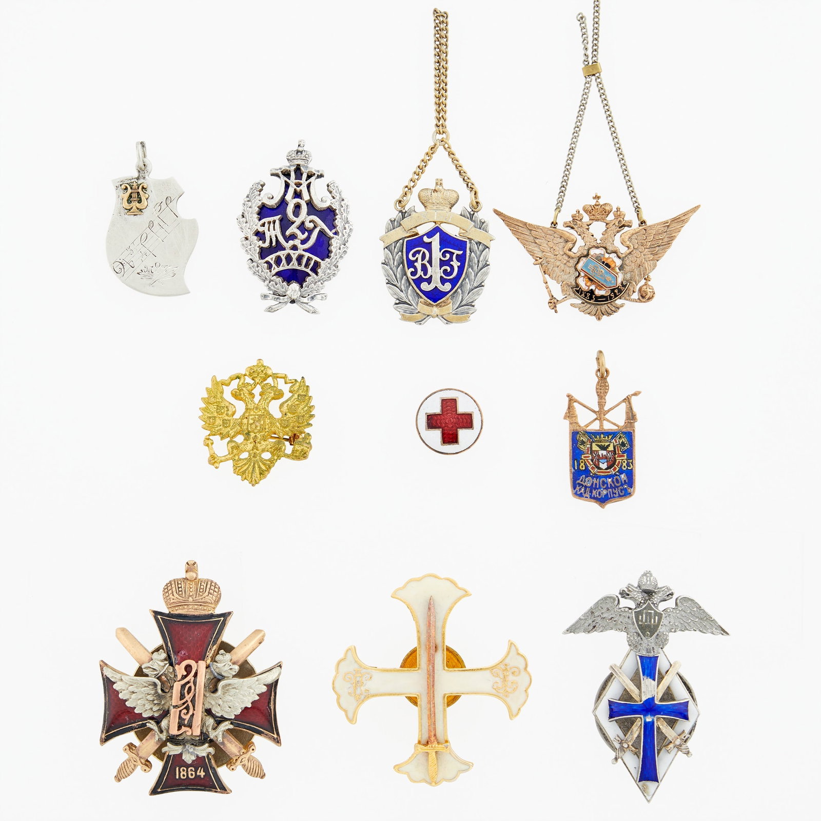 Group of Eight Russian Jetons and Badges (1 of 2)