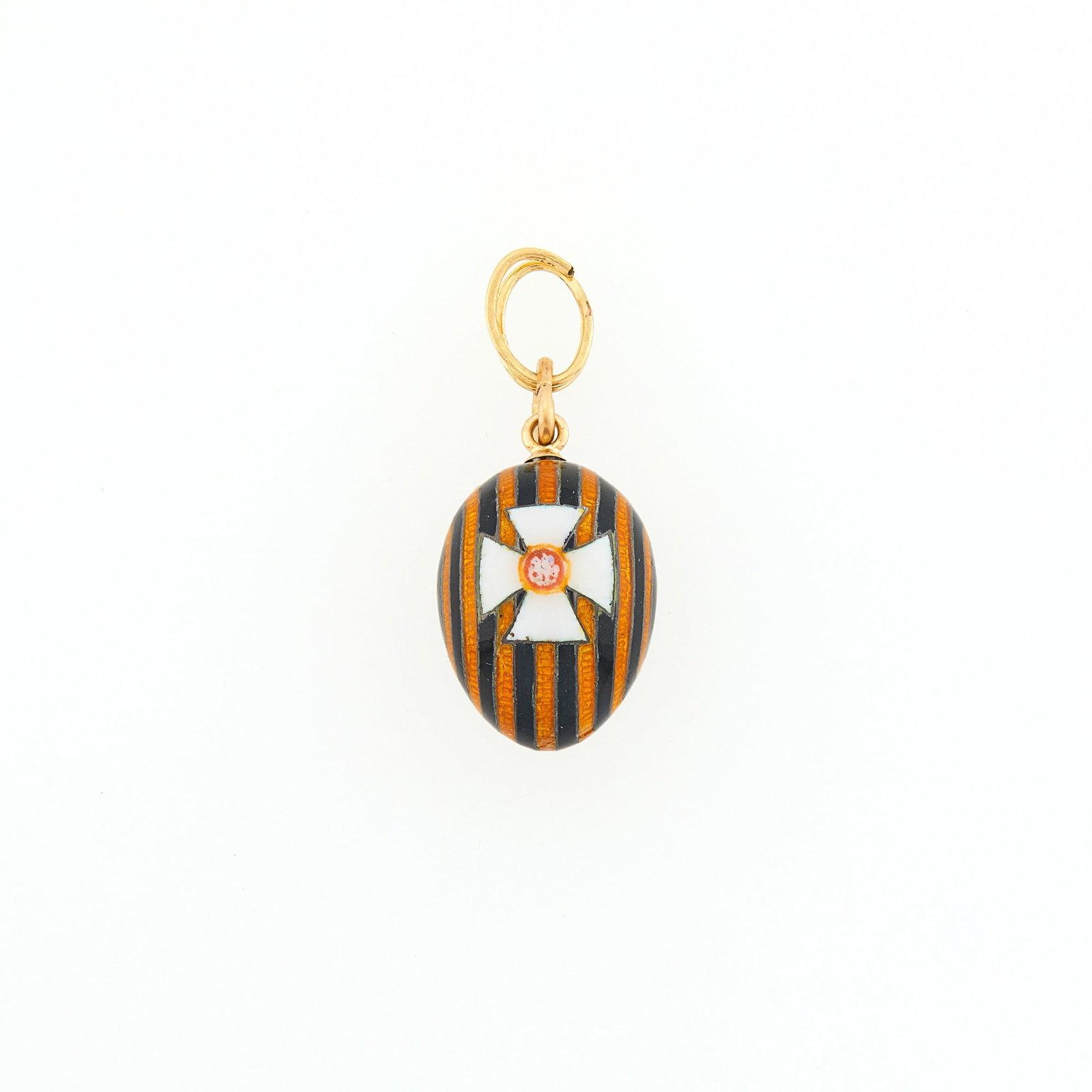 Russian Guilloché and Champlevé Enamel Pendant Egg (1 of 3)