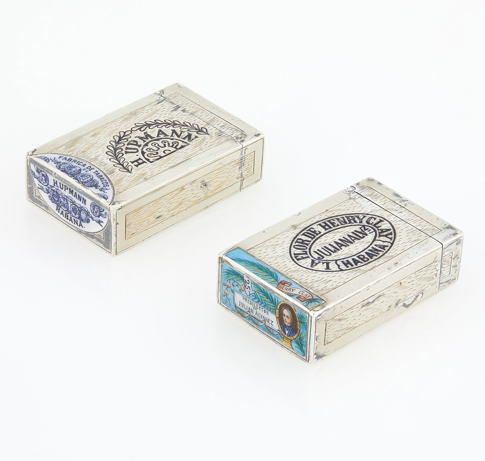 Two Continental Silver and Enamel Trompe L'Oeil Match Cases (1 of 5)