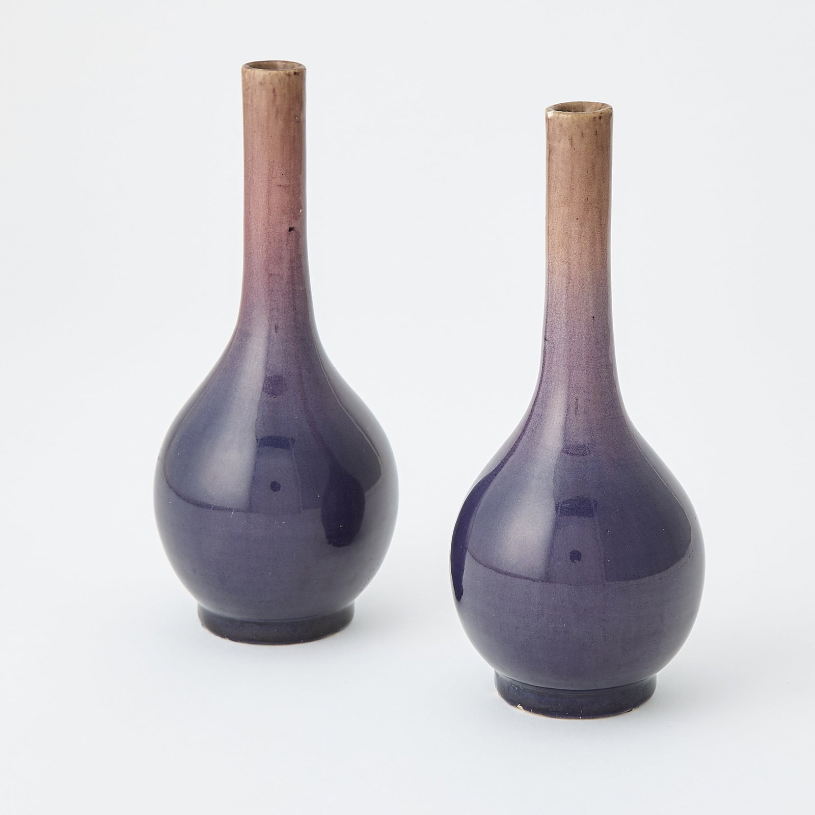 Pair of Chinese Glazed Porcelain Bottle Vases (1 of 5)