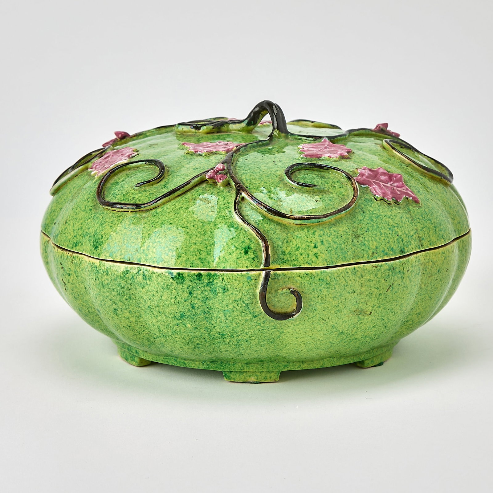 Chinese Enameled Porcelain Melon-Form Sweetmeat Box Late Qing Dynasty (1 of 7)