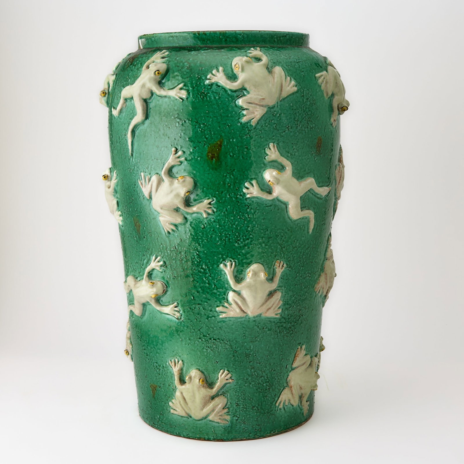 Possibly Japanese Molded and Glazed Pottery Umbrella Stand 20th century (1 of 6)