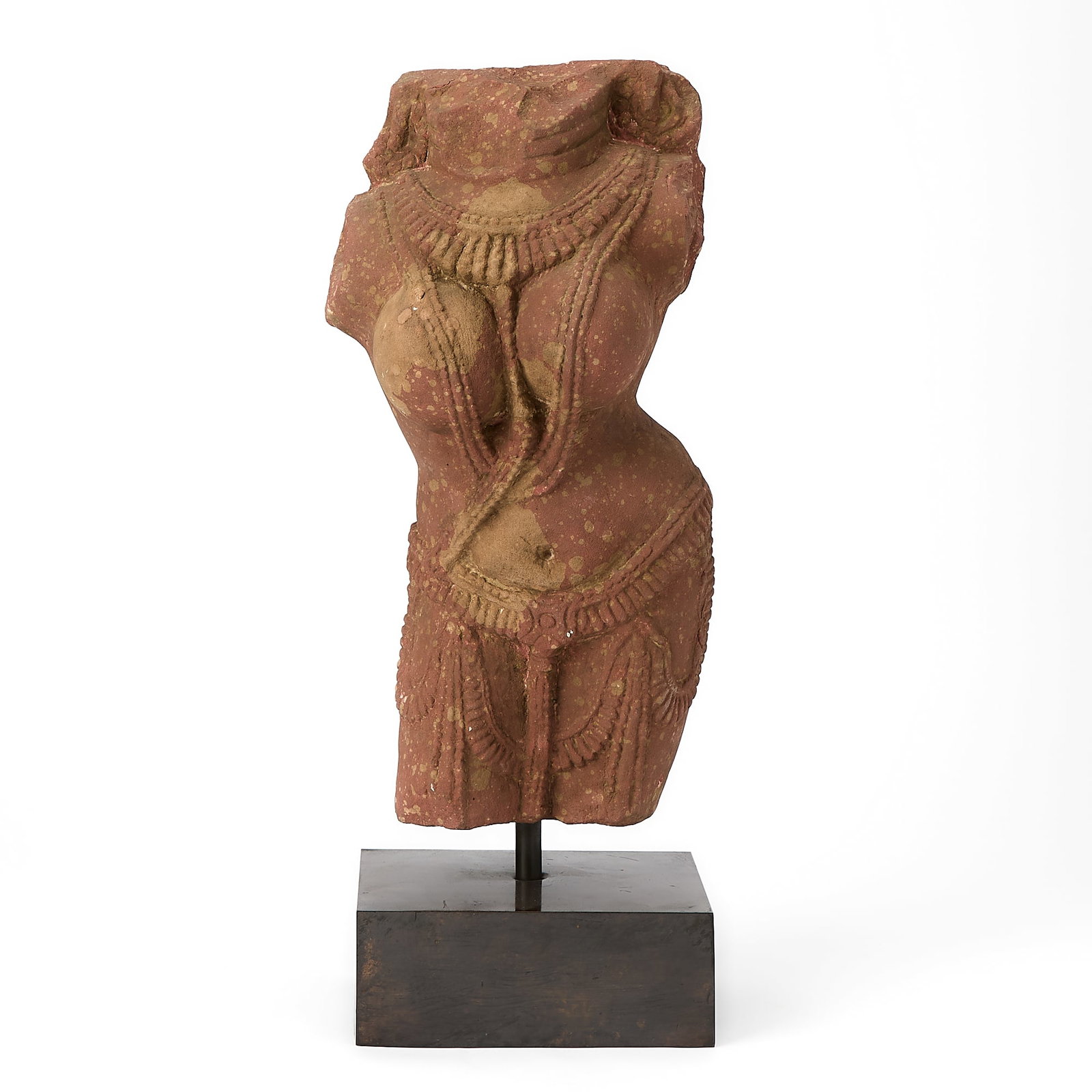Indian Red Sandstone Torso of a Yakshi 18th Century or Earlier (1 of 5)