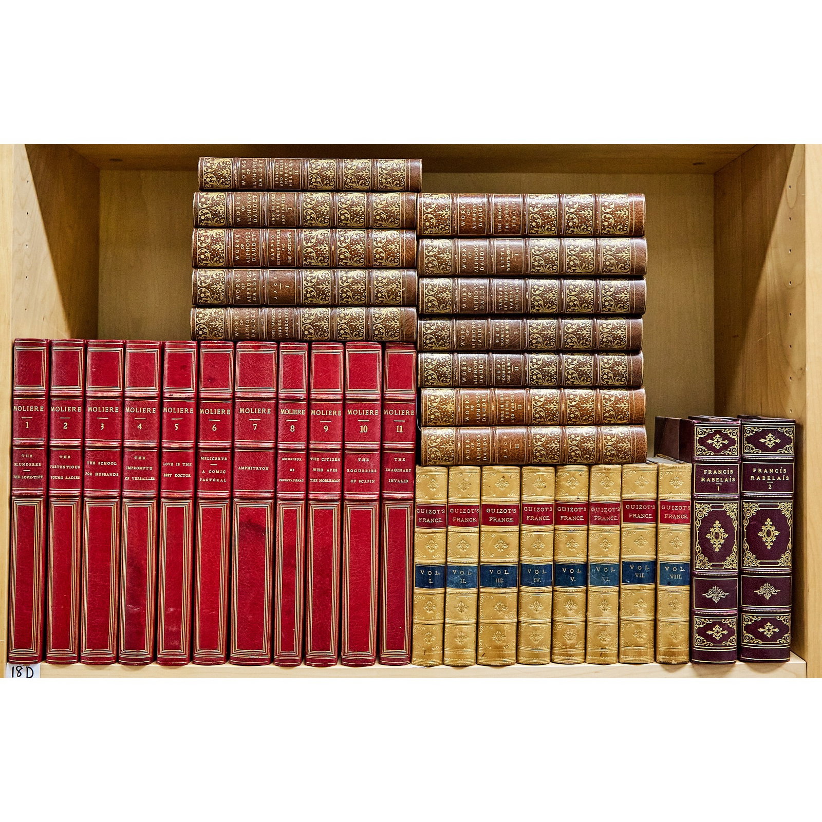 Fine Bindings including a tall red set of Moliere (1 of 1)