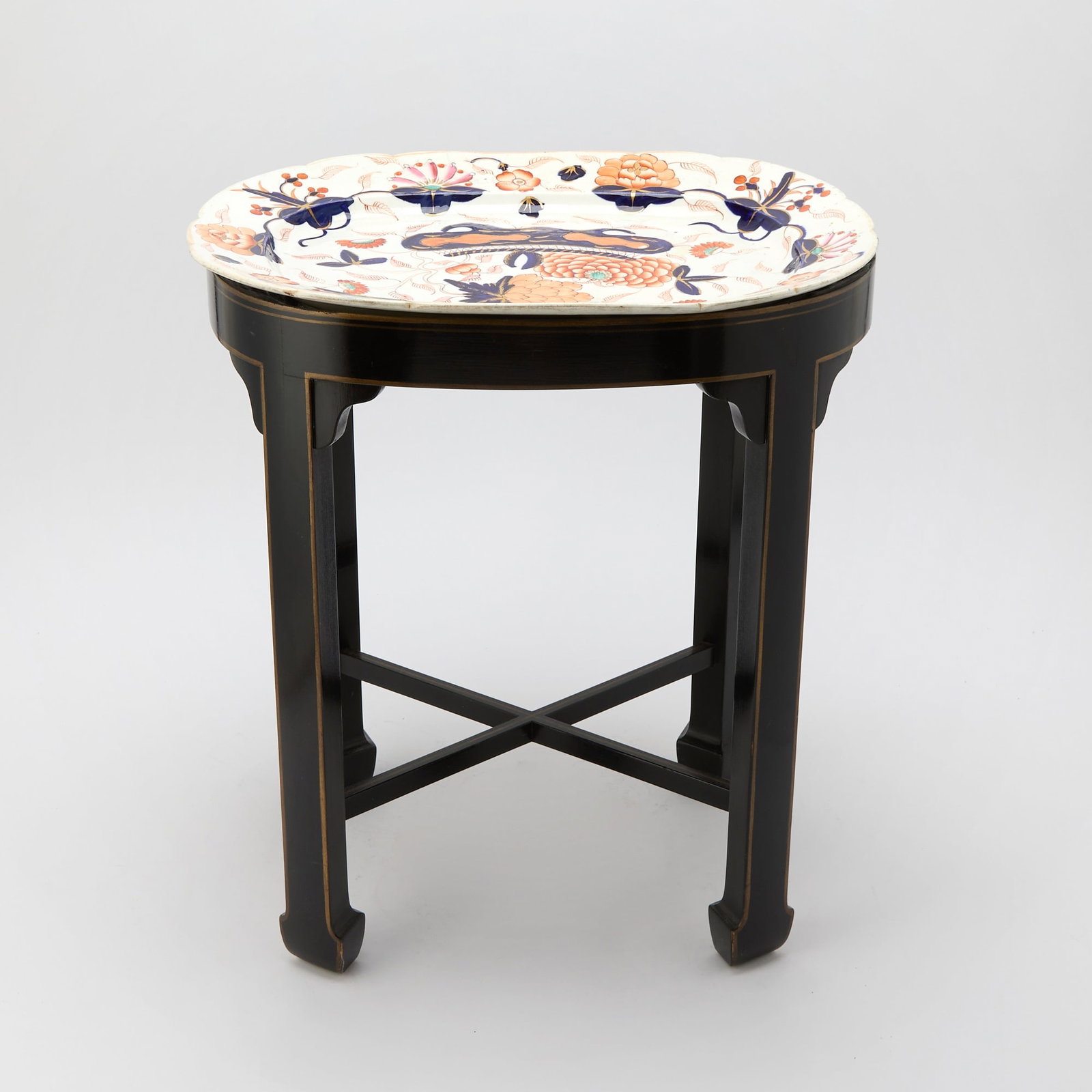 English Ironstone Imari Platter on Later Ebonized Stand (1 of 7)