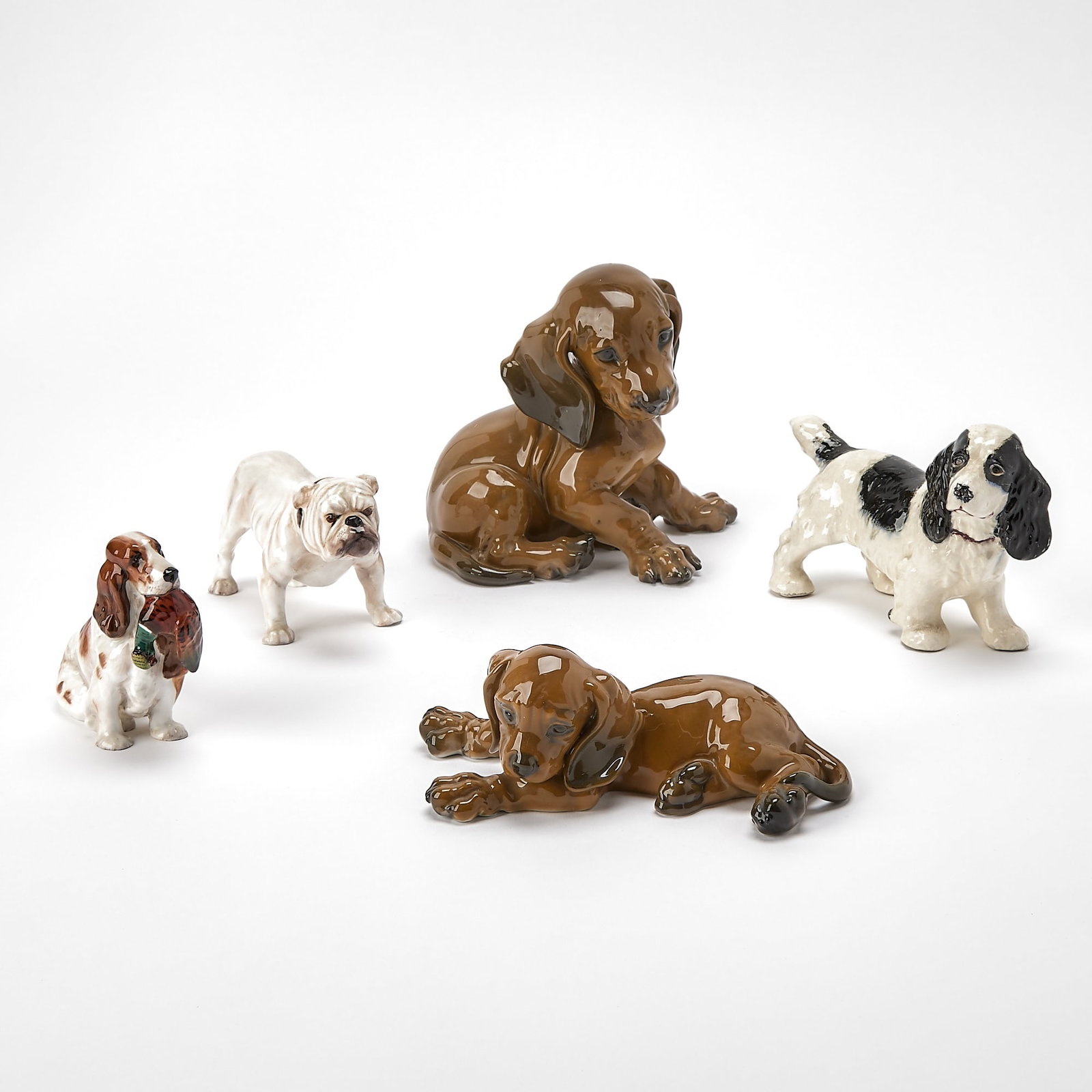 Group of Five Porcelain Dog Figures (1 of 7)