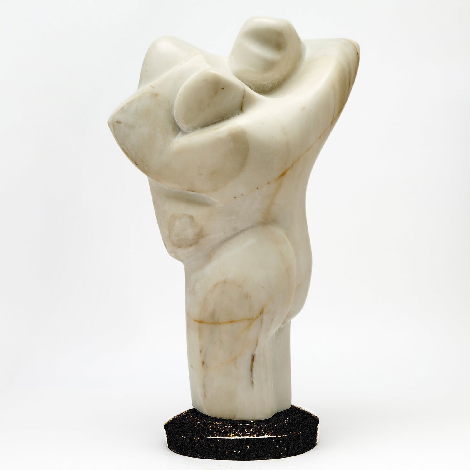 Hans Schleeh Abstract Nude Carved Marble Sculpture: German/Canadian, 1928-2001 Signed on reverse. Height 22 1/2 inches.