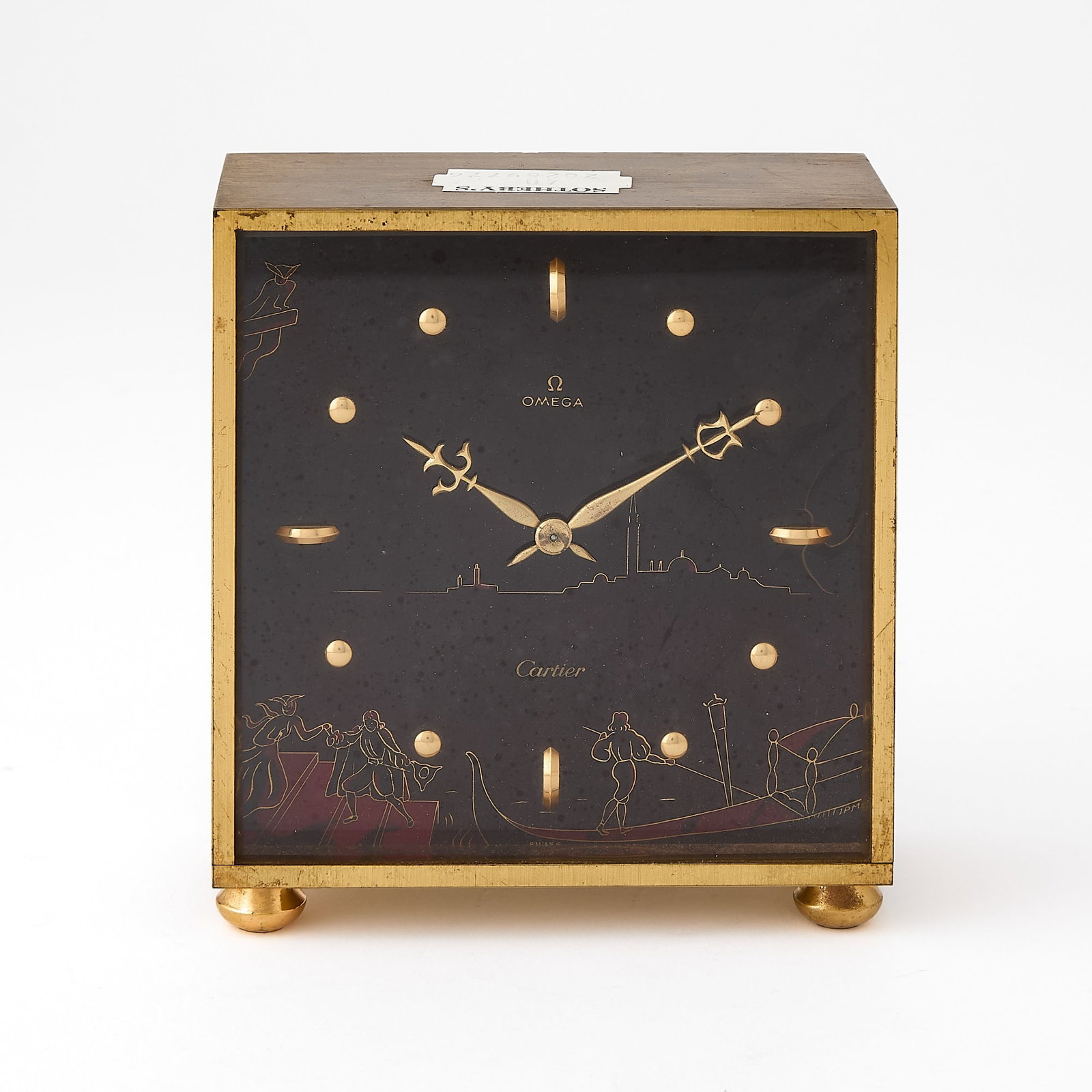Omega Brass Desk Clock (1 of 6)
