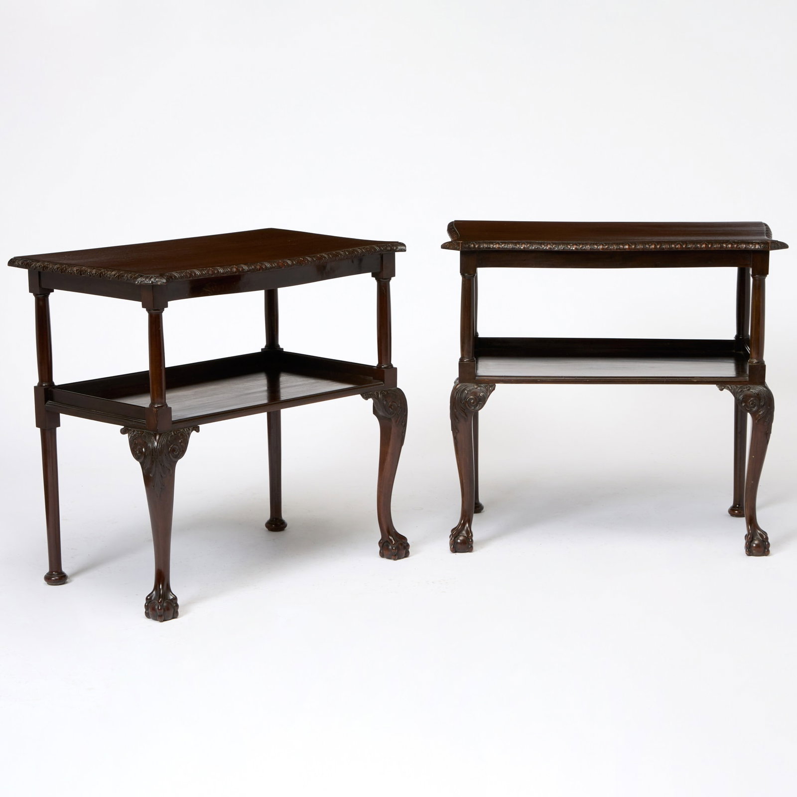 Pair of George III Style Mahogany Two-Tier Tables (1 of 5)