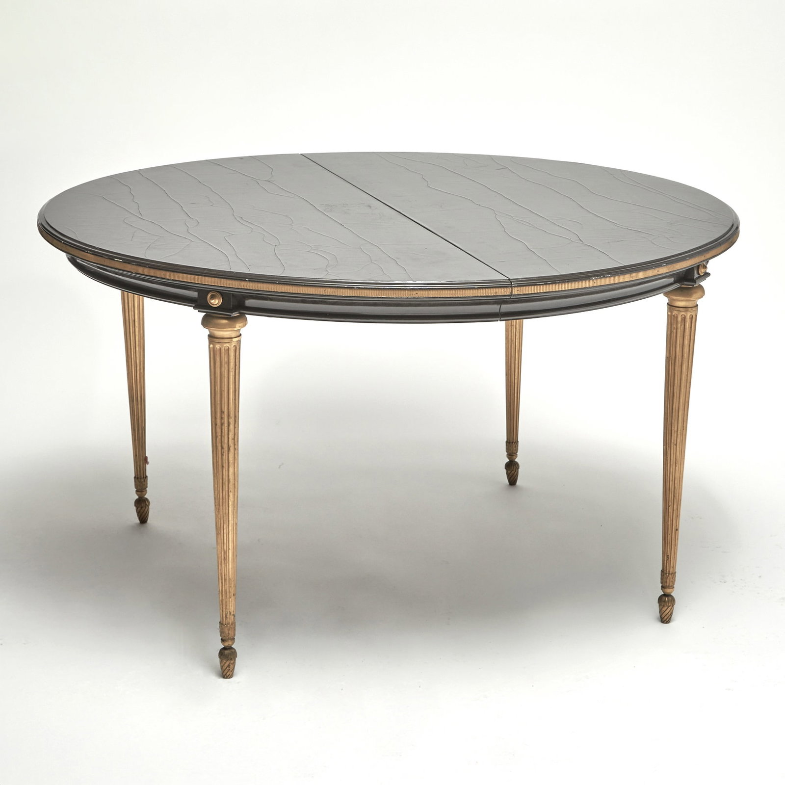 Black Lacquered and Giltwood Extension Dining Table (1 of 5)