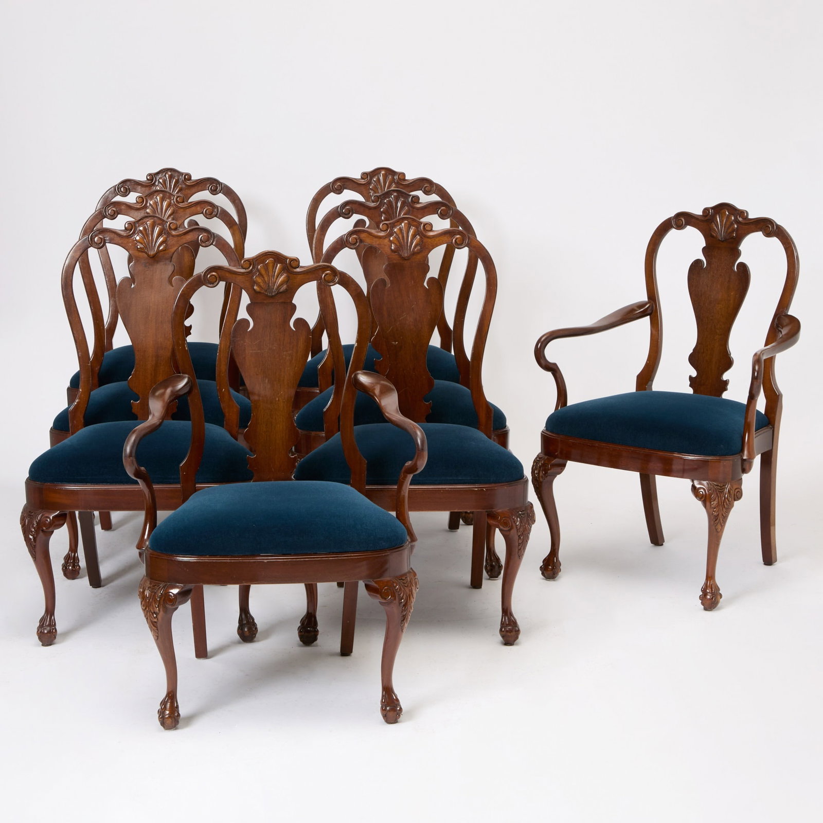 Set of Eight George II Style Mahogany Dining Chairs (1 of 7)