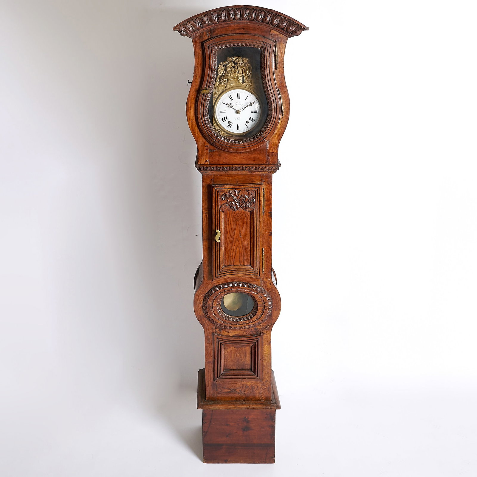 French Provincial Morbier Walnut Longcase Clock (1 of 3)