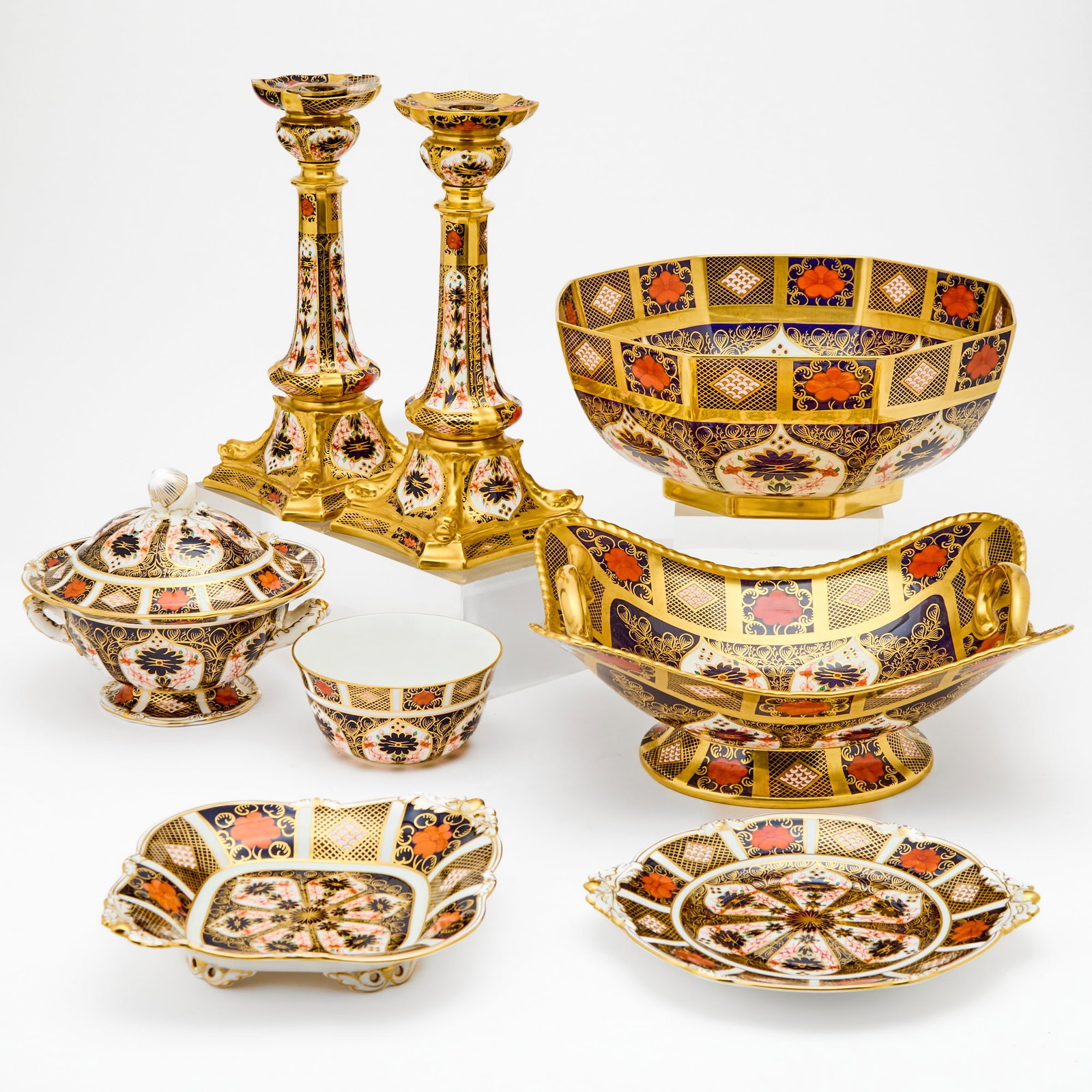 Group of Royal Crown Derby Porcelain Imari Pattern Table Articles (1 of 7)