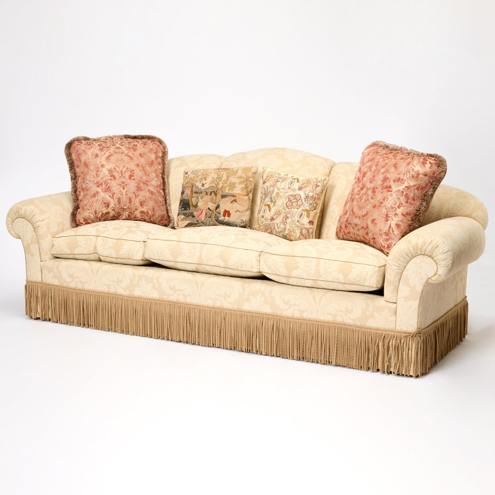Upholstered Fringed Sofa (1 of 5)
