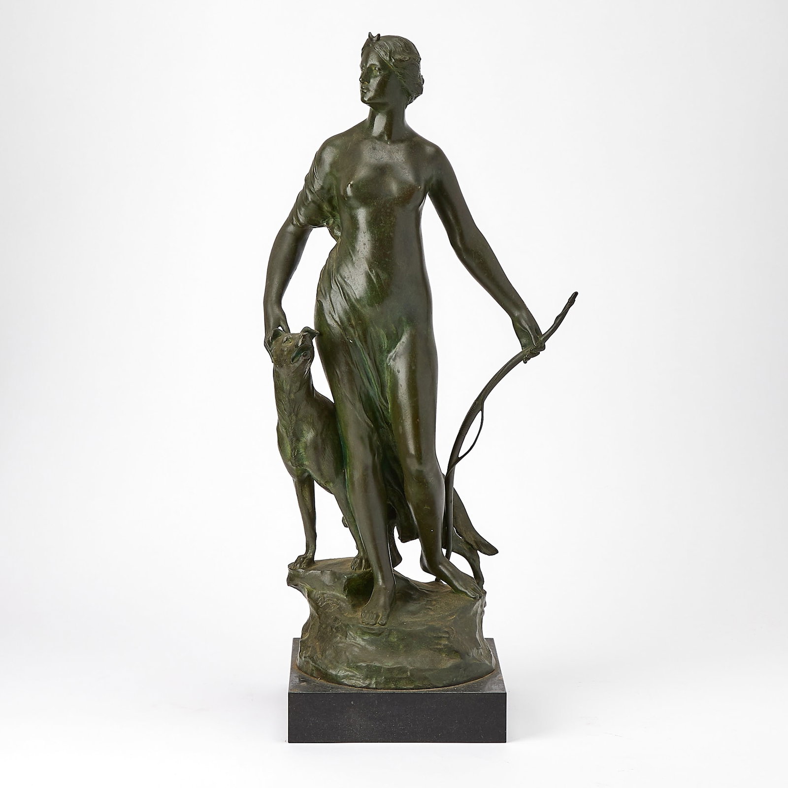 French Patinated Bronze Figure of Diana (1 of 7)