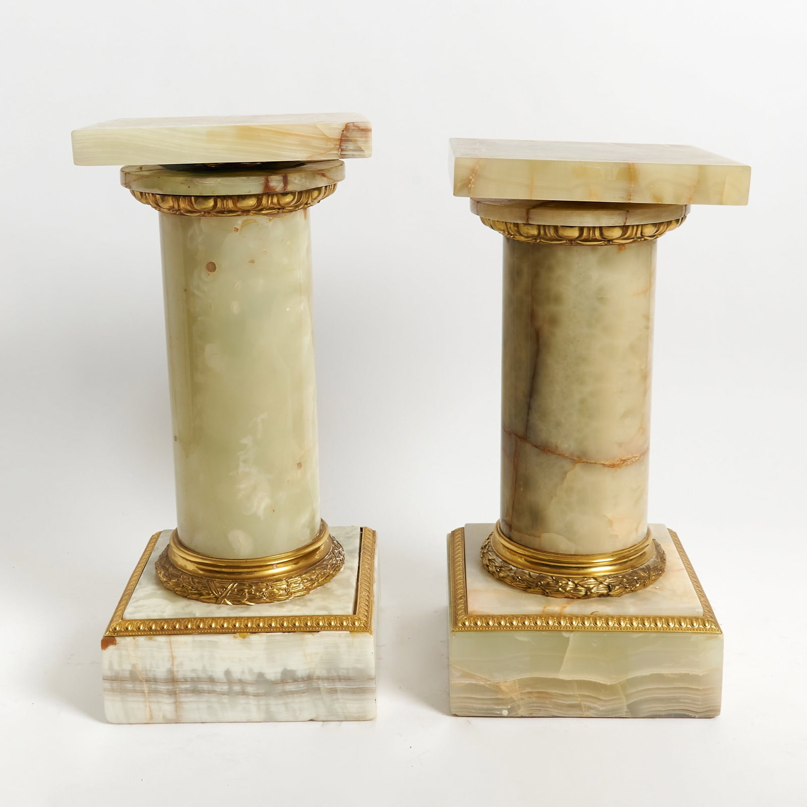 Pair of Louis XVI Style Bronze Mounted Onyx Pedestals (1 of 6)
