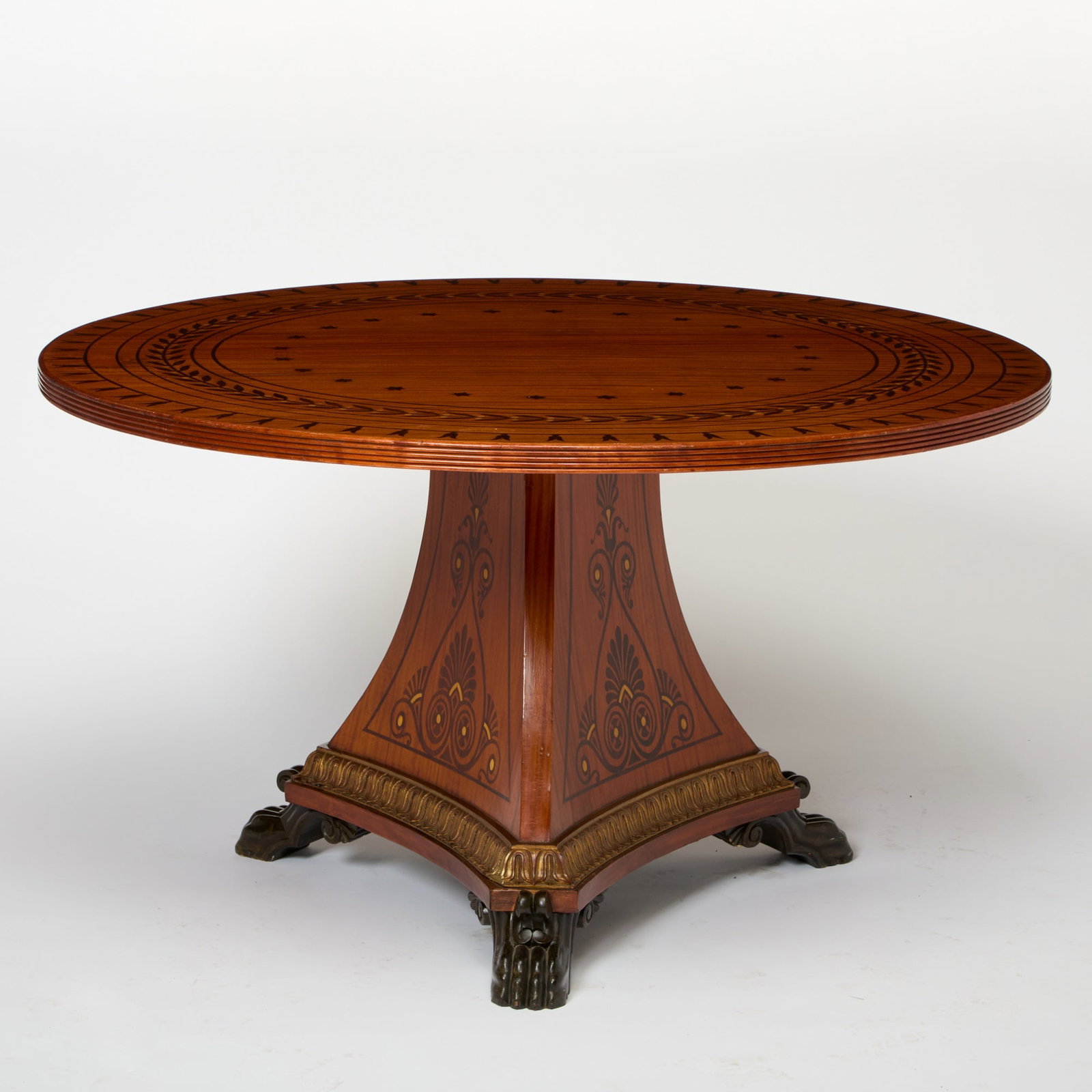 Regency Thomas Hope Style Round Inlaid Mahogany Dining Table (1 of 5)