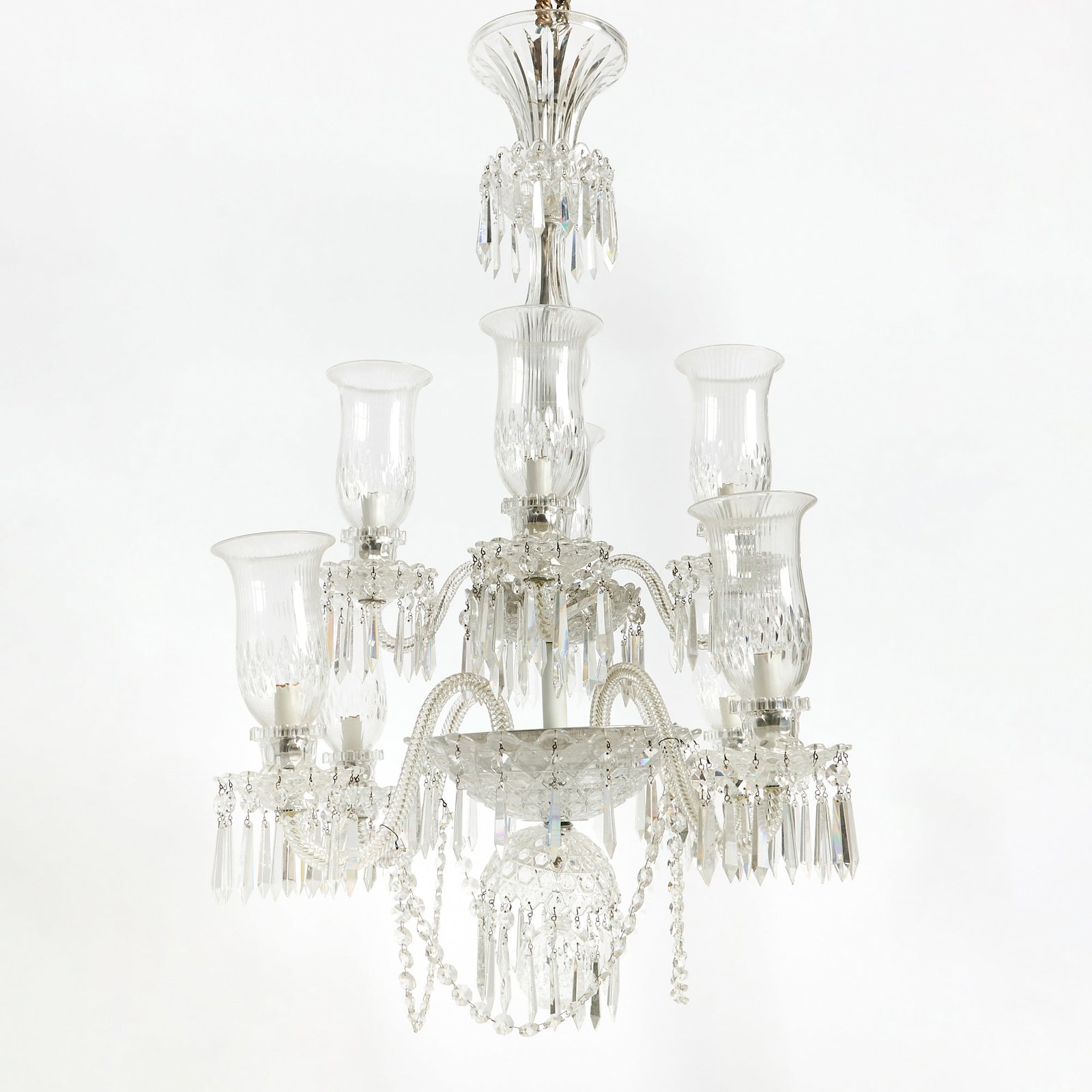 Baccarat Style Eight-Light Glass Chandelier (1 of 2)