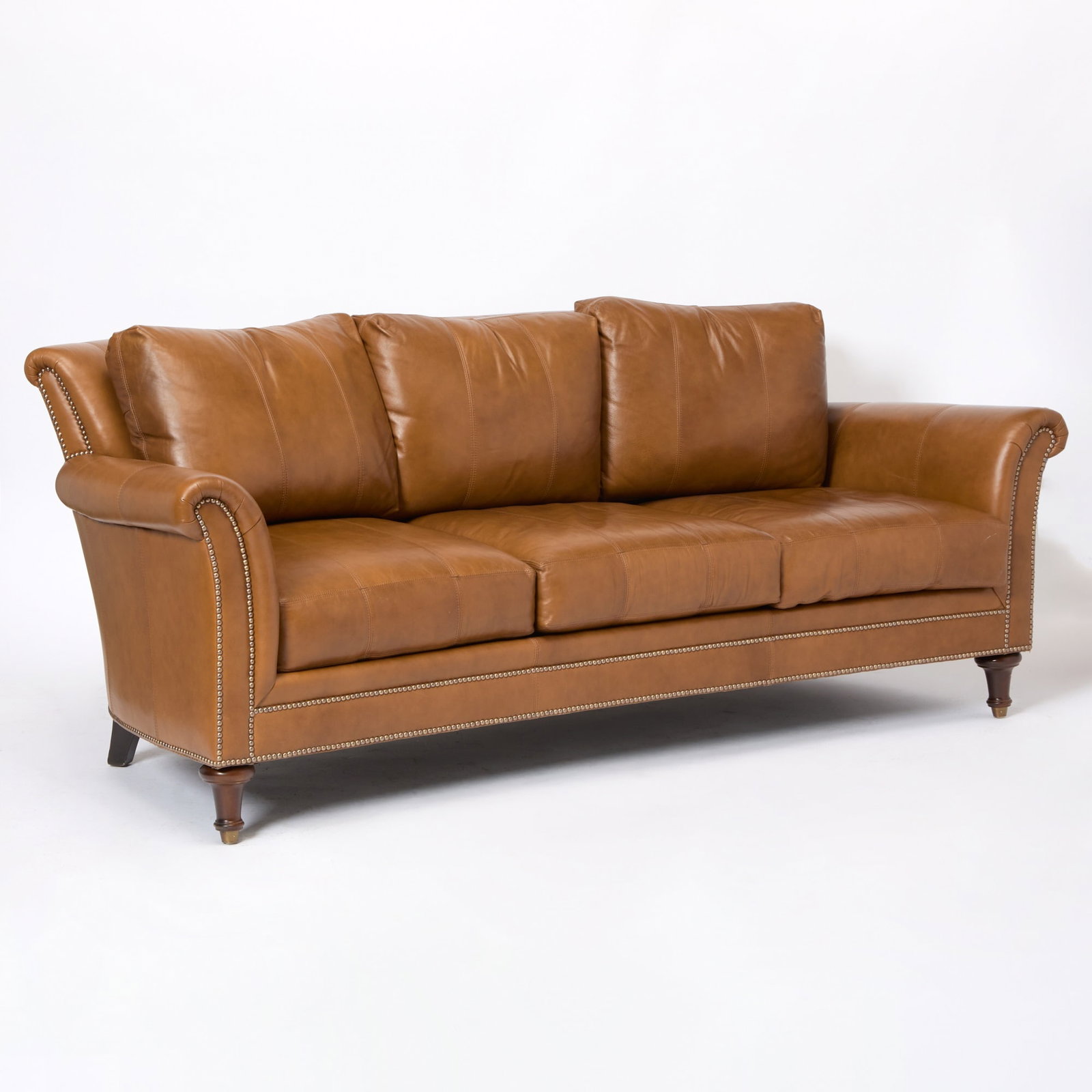 Brown Leather Upholstered Sofa (1 of 4)