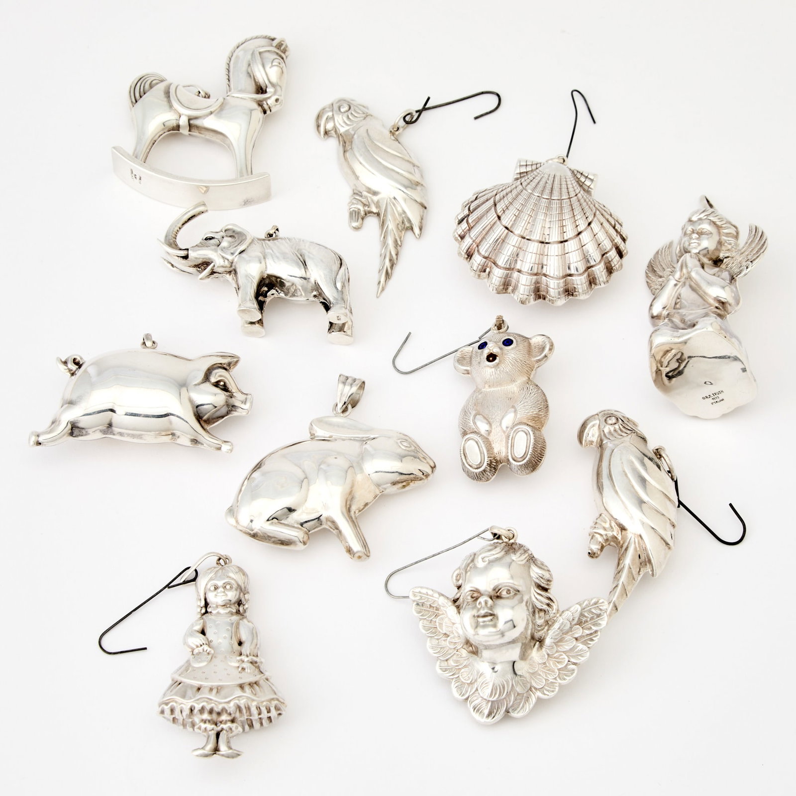 Eleven Silver Christmas Ornaments (1 of 6)