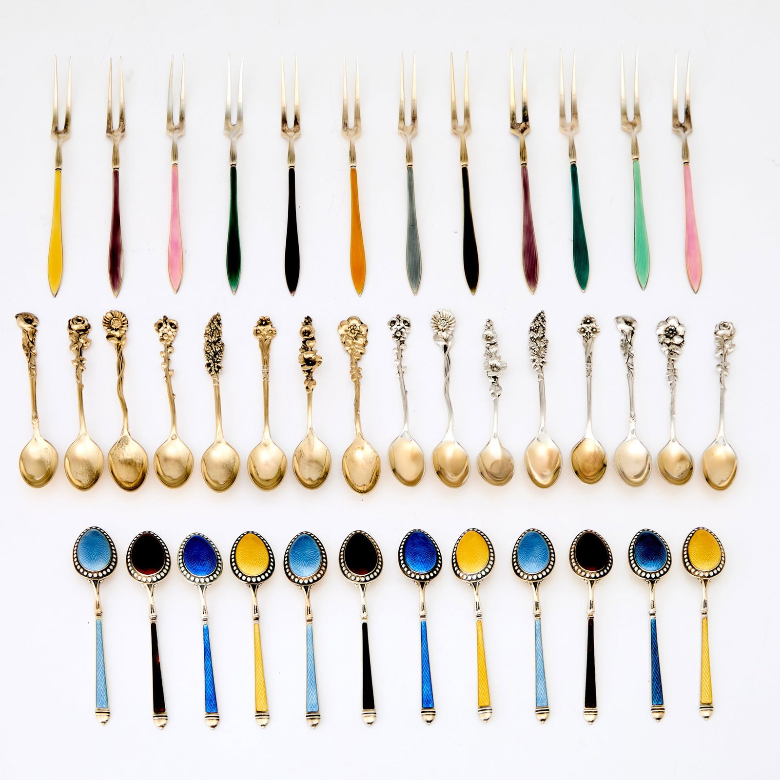 Group of Silver and Enamel Flatware (1 of 5)